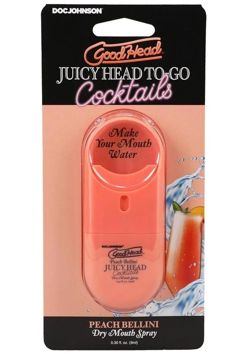 Banish dry mouth during oral sex with GoodHead Juicy Head Dry Mouth Spray. This Peach Bellini flavored salivating spray comes in a convenient travel-size bottle and provides instant moisture and fresh breath. A couple spritzes is all you need for a n