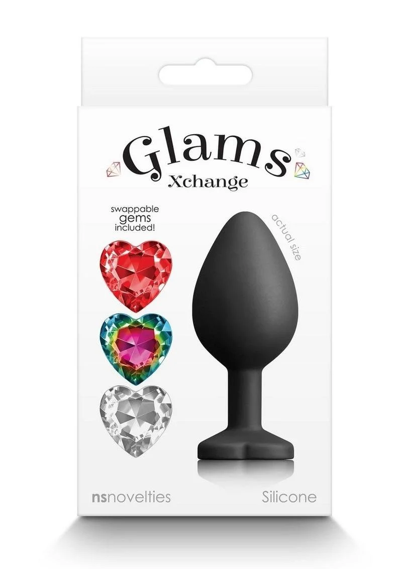 Match your mood and your booty with Glams Xchange. A fashionable accessory to entice and romance. Made from premium grade silicone featuring three interchangeable colorful gems.
