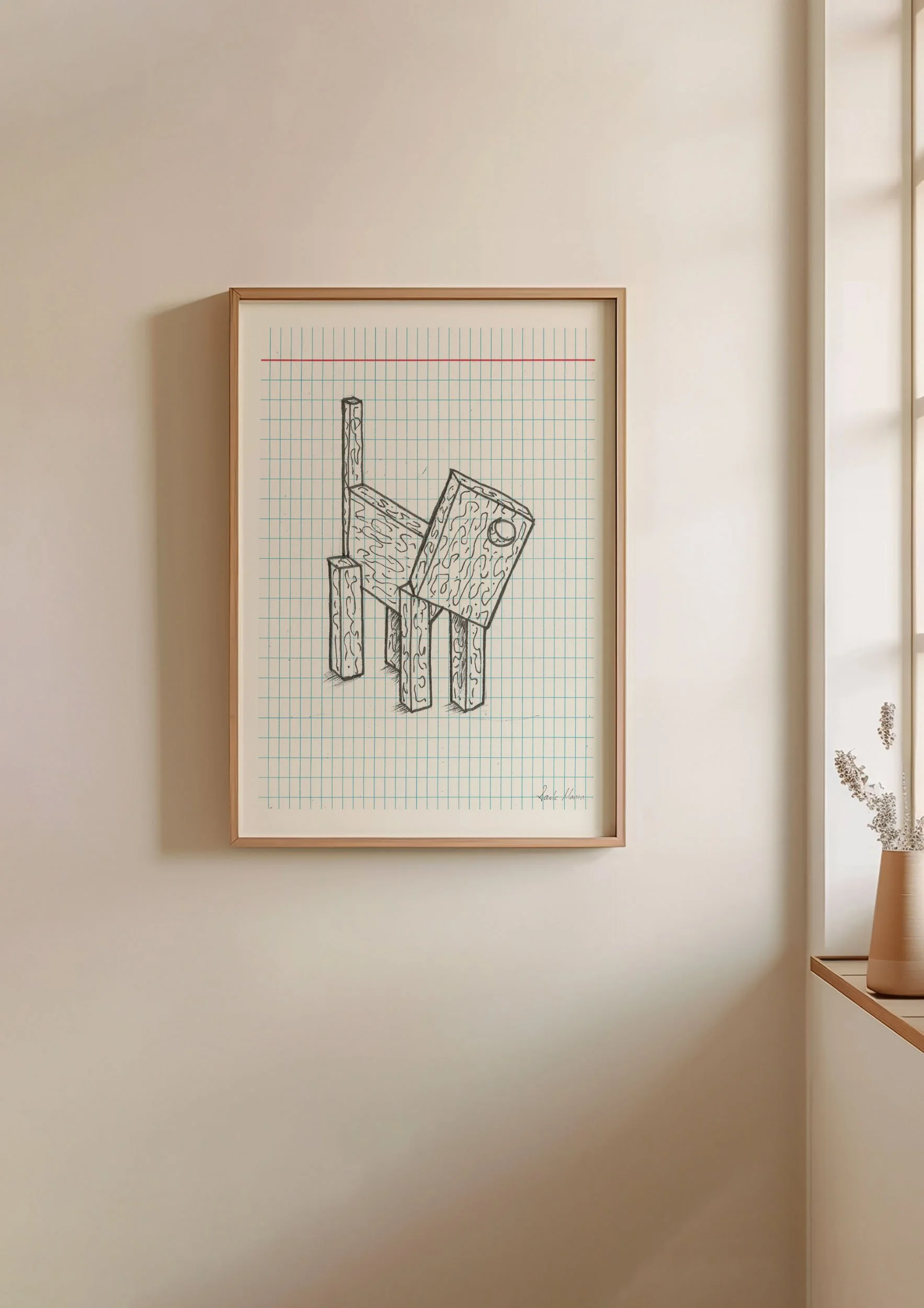 Oak framed Graph Animal 3 poster by Studiomama.