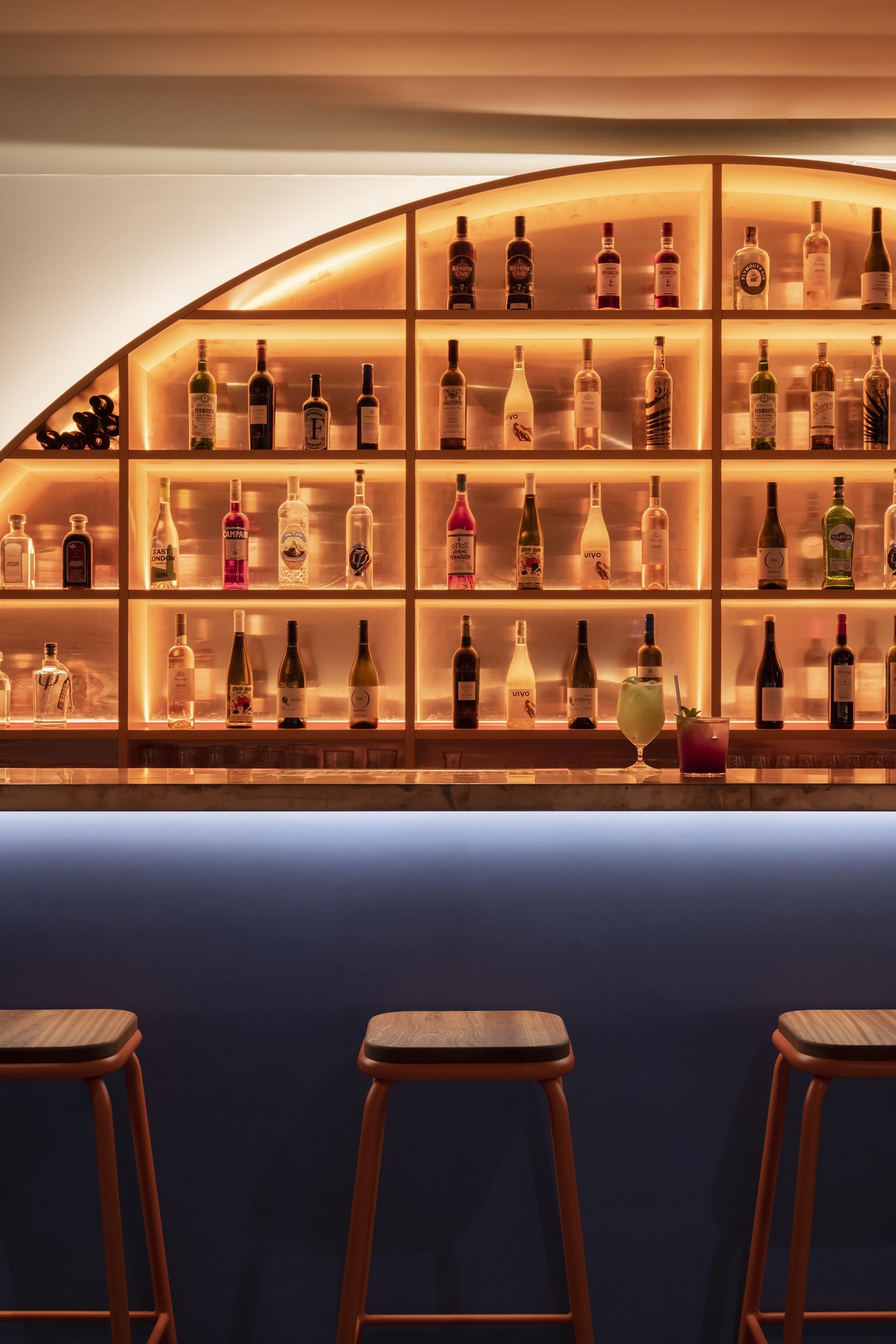 Morito bar detail with LED backlight.