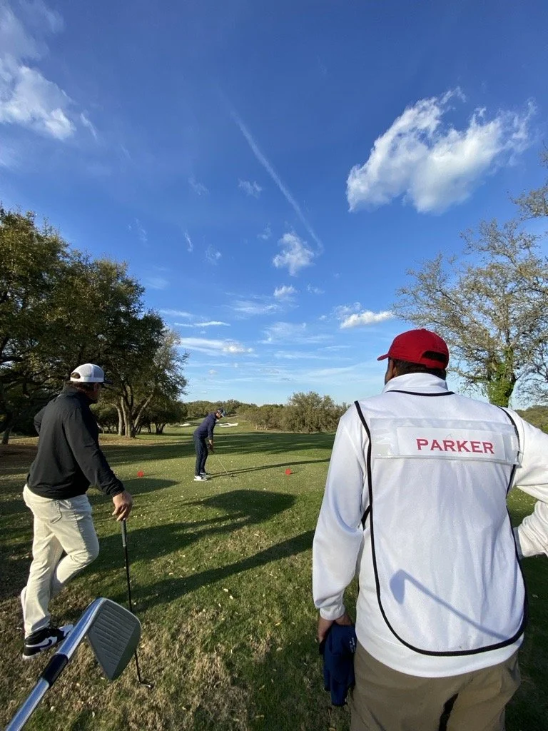 Ben Parker teeing off at Briggs Ranch in San Antonio.