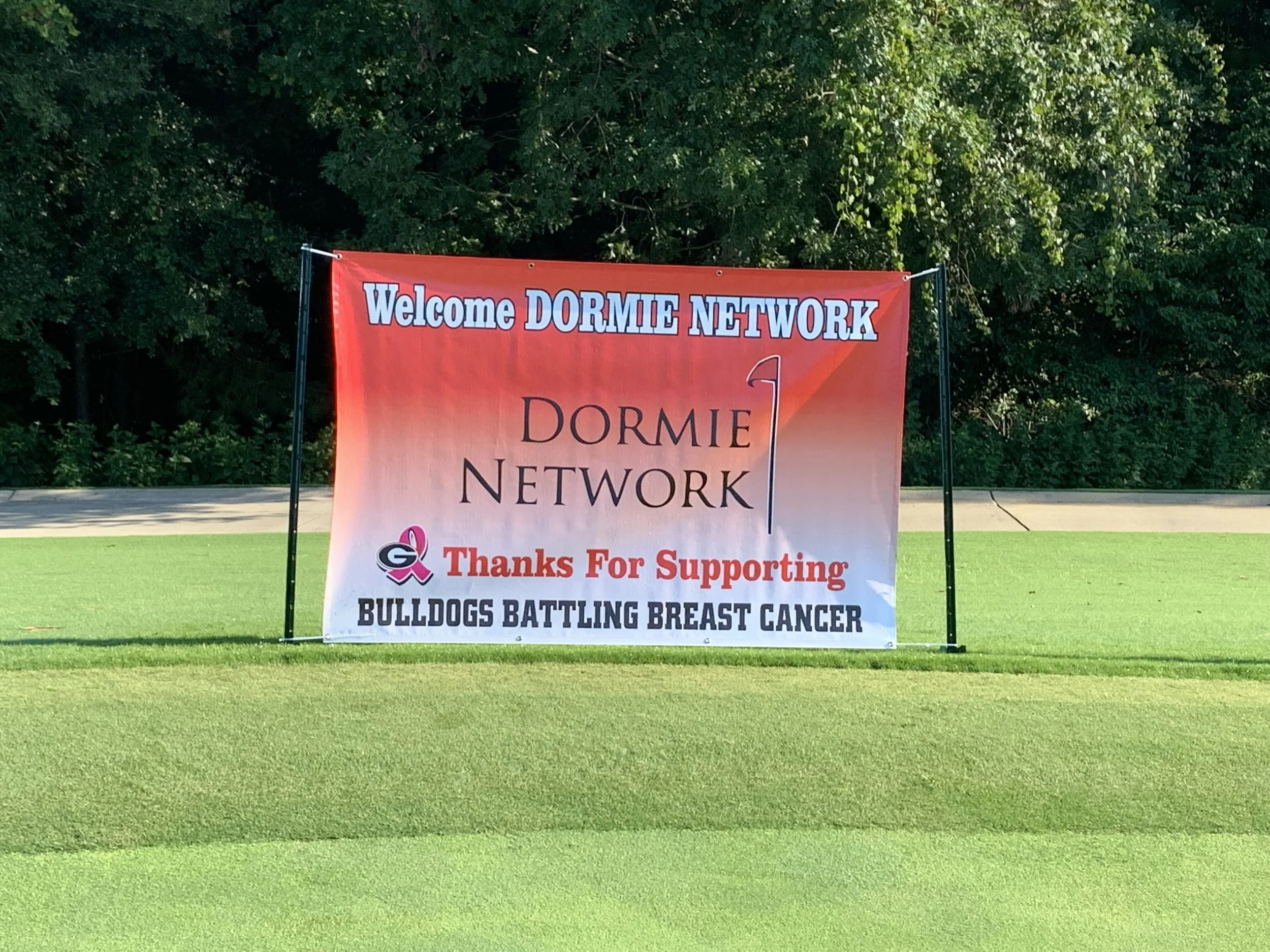  Dormie Network signage at the Bulldogs Battling Breast Cancer charity golf tournament 
