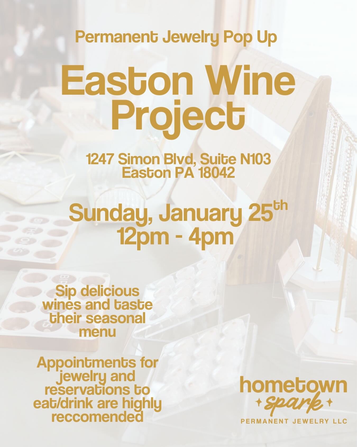 We&rsquo;re back at one of our favorite spots bringing you all of your jewelry needs! Catch us at Easton Wine Project sipping and sparking ✨ Appointments are highly recommended for this one, as we generally get a strong showing for it. We will accept
