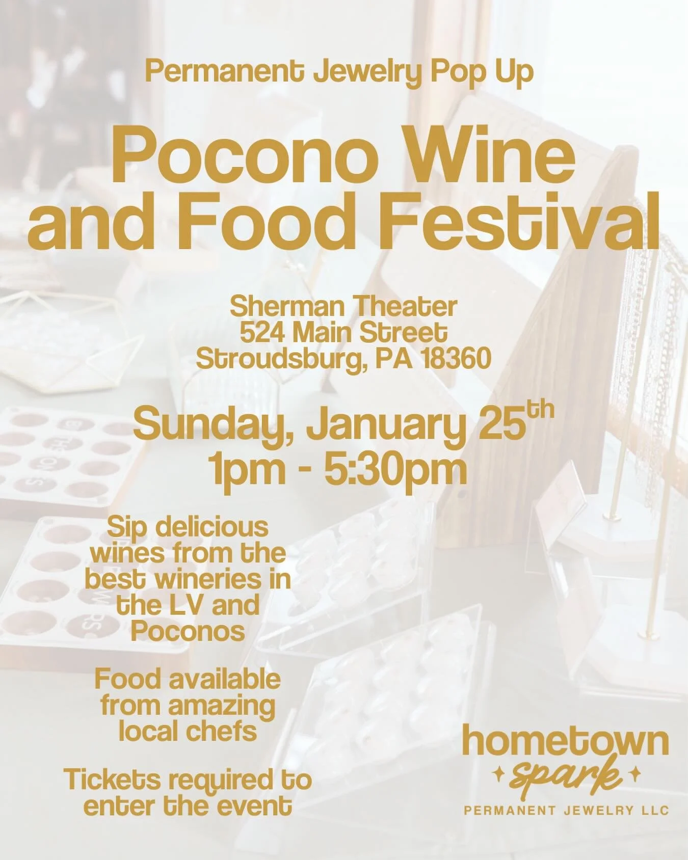 Find us at the @sherman_theater for a day of sipping, savoring, and celebrating all things local! This is a ticketed event and you must be 21+ to attend 🤍 See you there!

January 25 | Pocono Wine and Food Festival | 1:00 - 5:30 PM | The Sherman Thea