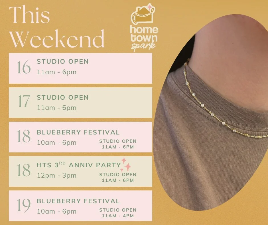 Weekly roundup: Anniversary Weekend Edition 🥳 Find us at the studio all weekend with some good friends joining us for a while on Saturday, and if you find yourself craving a blueberry treat we've got the fix for that too!

Regular Studio Hours | Thu