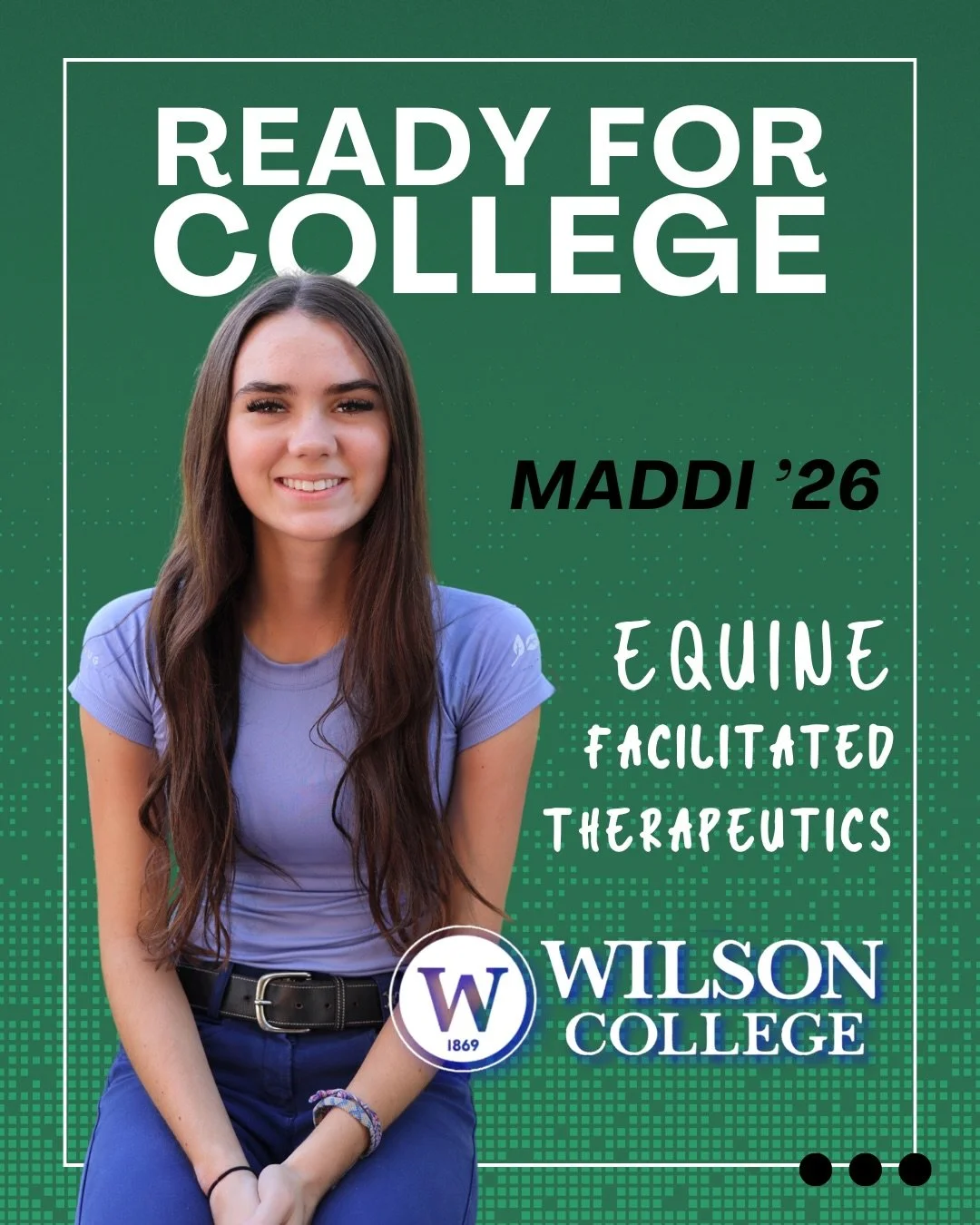 COLLEGE ANNOUNCEMENT: Maddi is headed to Wilson College this fall to study Equine Facilitated Therapeutics. Learn more about this interesting field of study at @wilsoncollegepa (https://www.wilson.edu/equine-facilitated-therapeutics). Congratulations