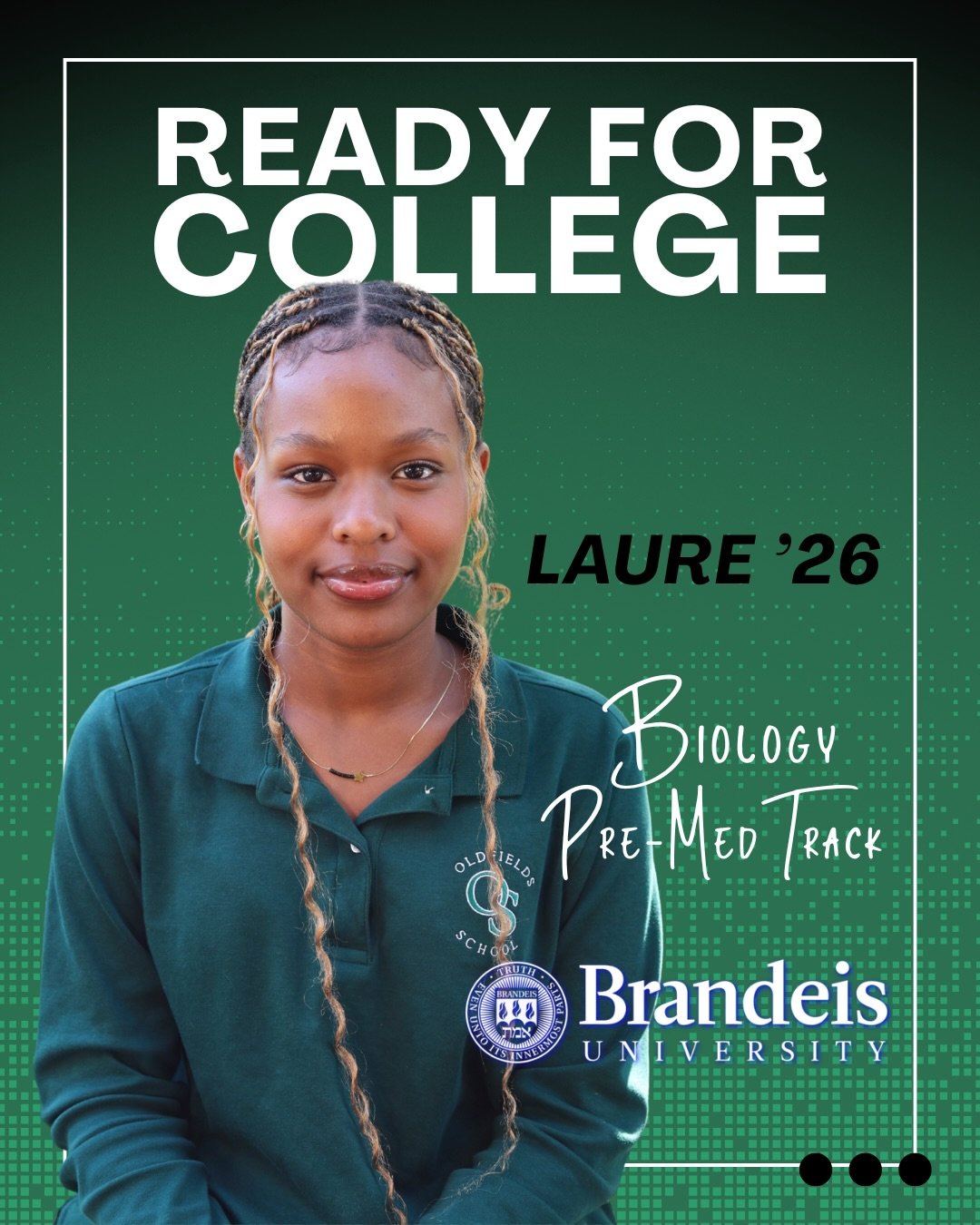 COLLEGE ANNOUNCEMENT: Laure, our All-School President, is headed to Brandeis University this fall to study Biology on a pre-med track. Congratulations! We are beyond proud and excited for our seniors. 
@brandeisuniversity