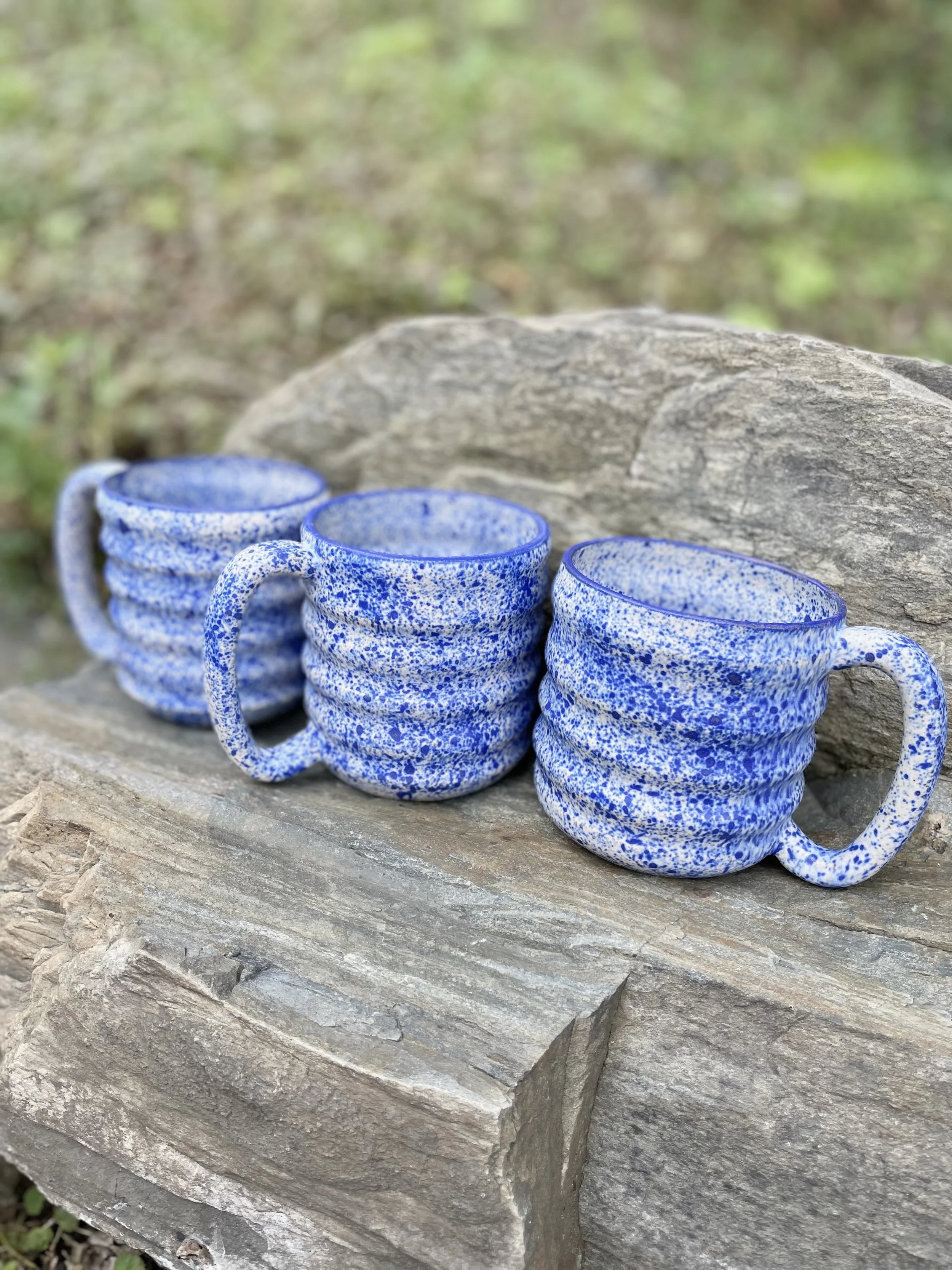 Painter's splatter carved mug
