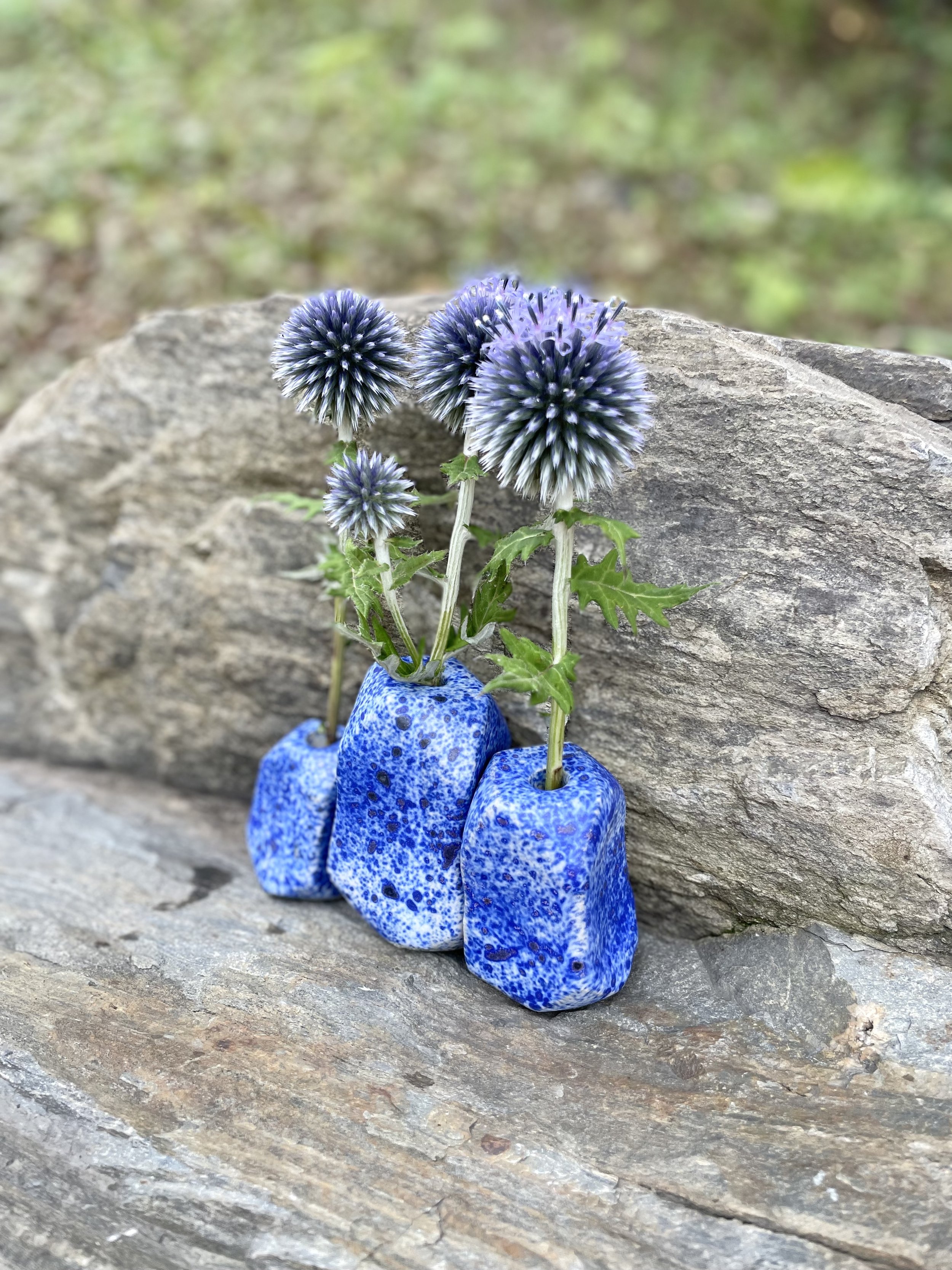 Tiny Boulder Paint Splatter cobalt blue