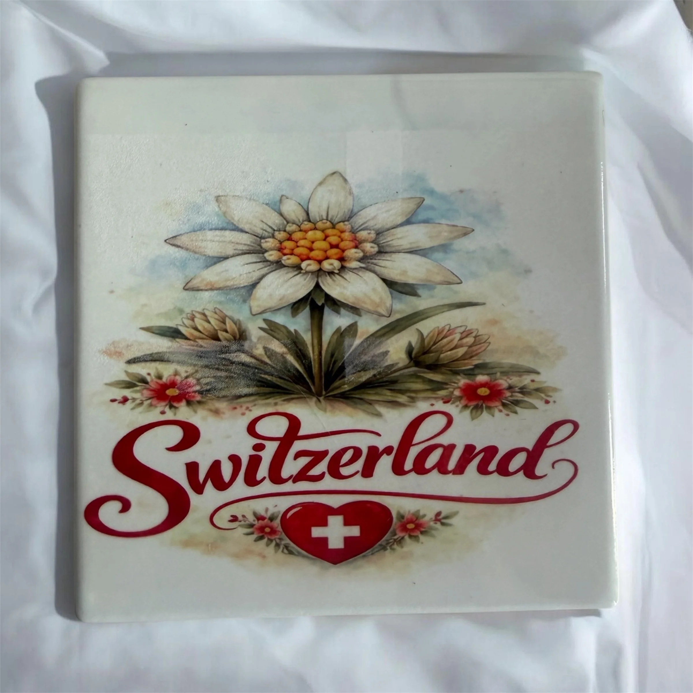 Edelweiss Keramik Untersetzer