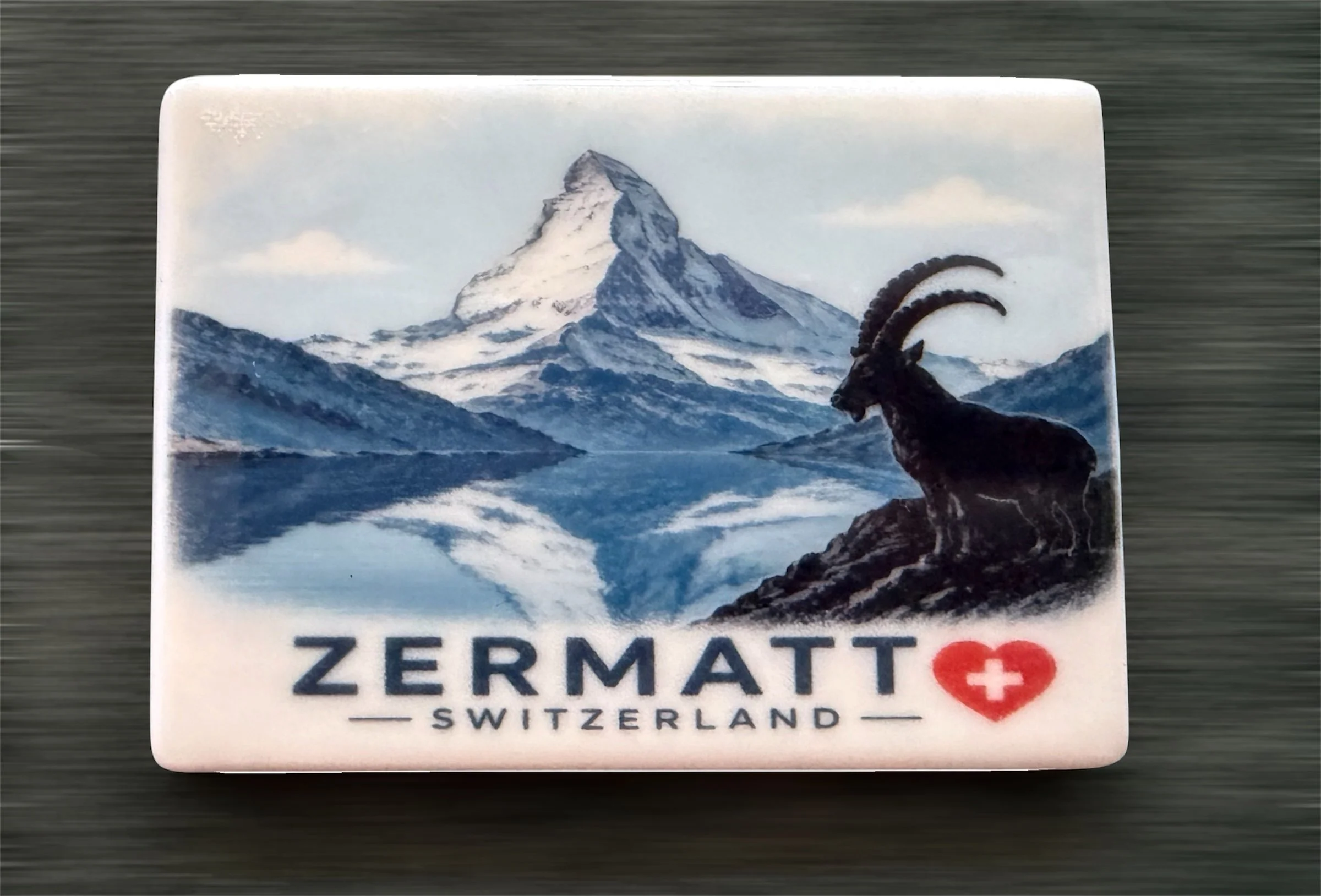 Zermatt Steinbock Keramik Magnet