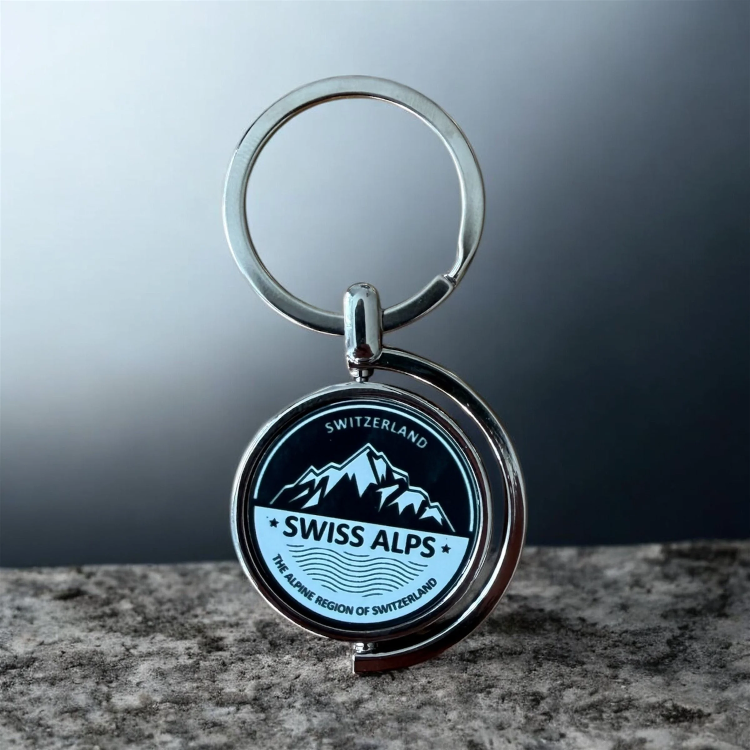 Swiss Alps Drehbarer Schlüsselanhänger Metal