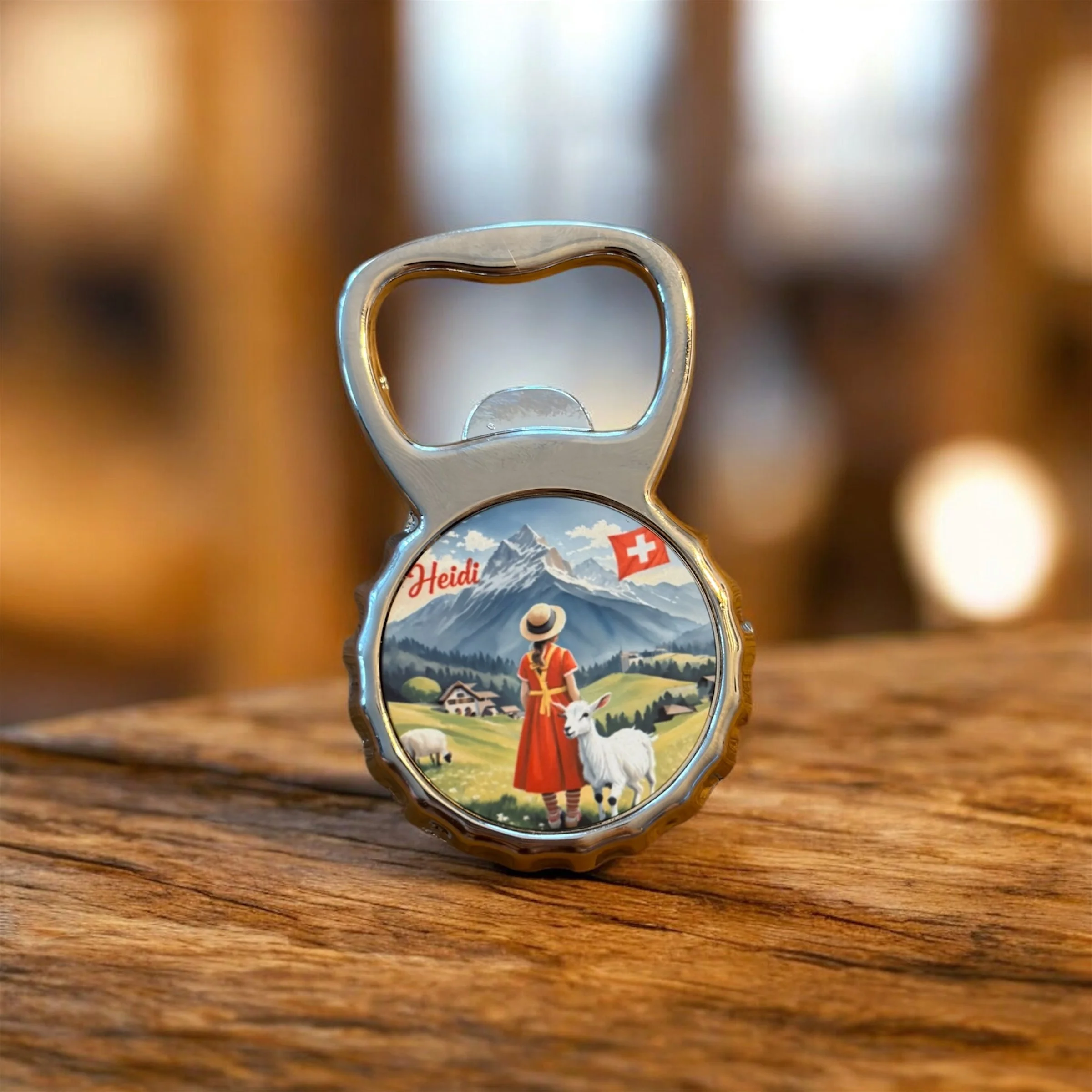 Heidi Bottle Opener Metal Magnet