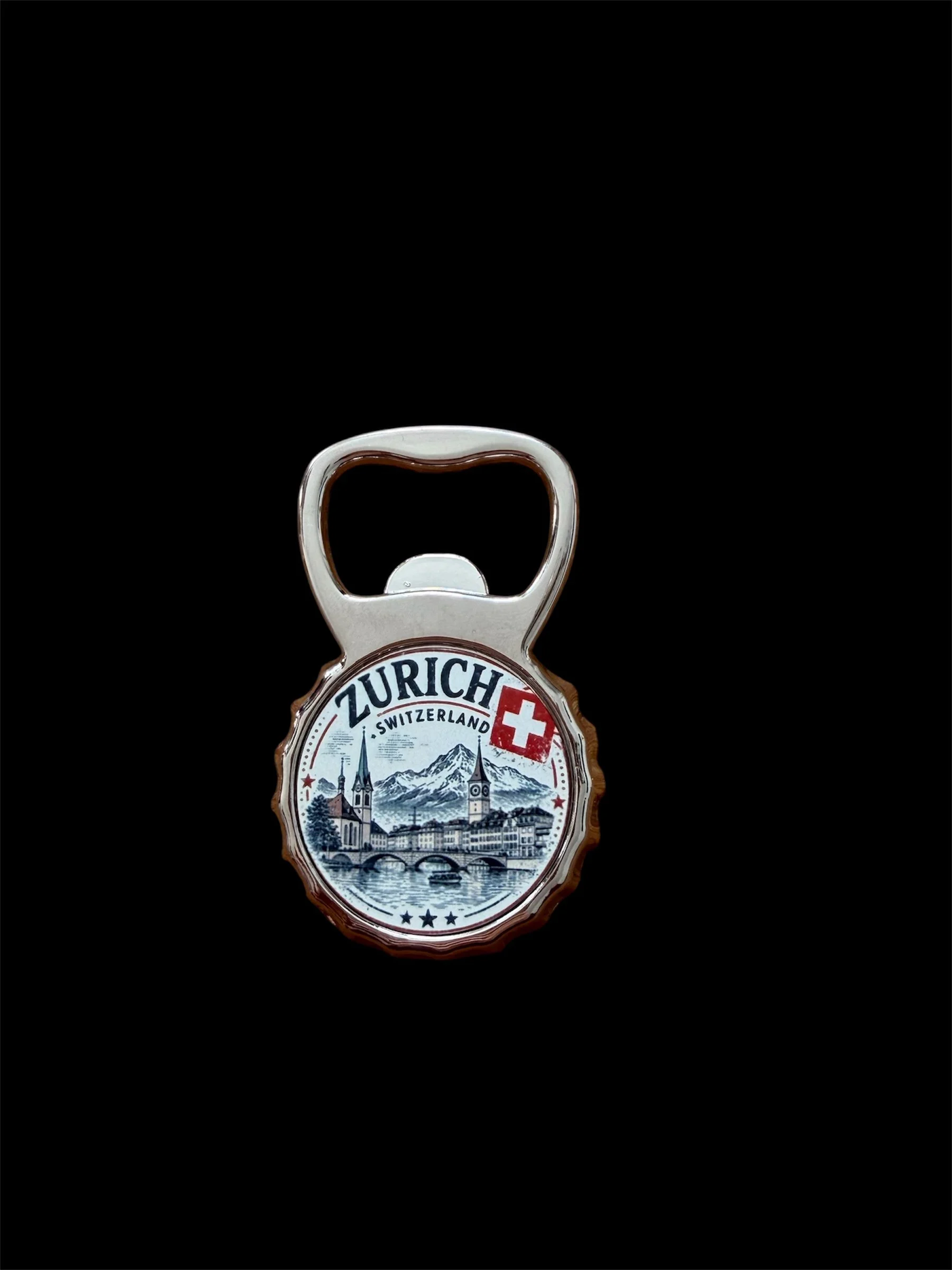 Zürich Stamp Metal Bottle Opener Magnet