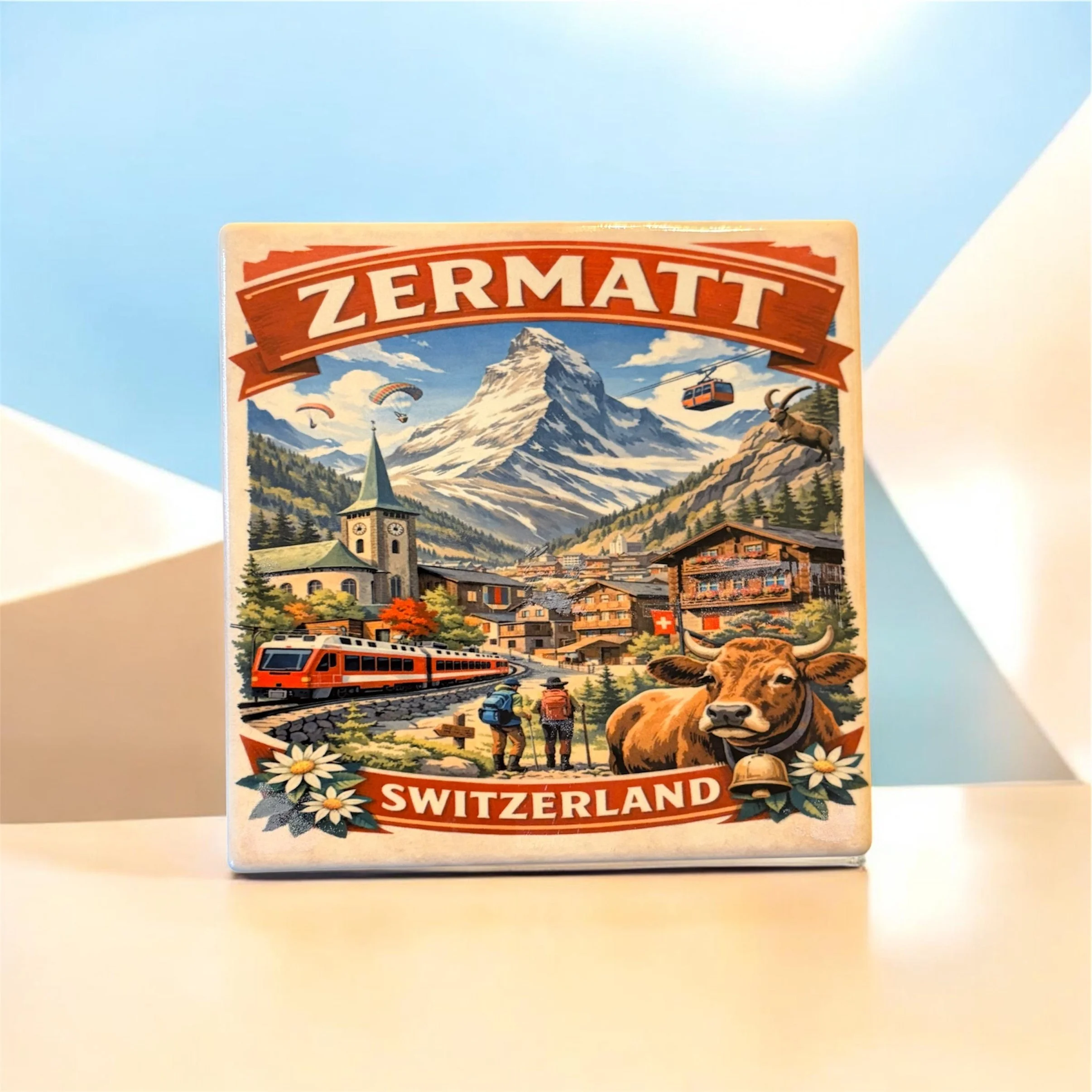 Zermatt Keramik Untersetzer