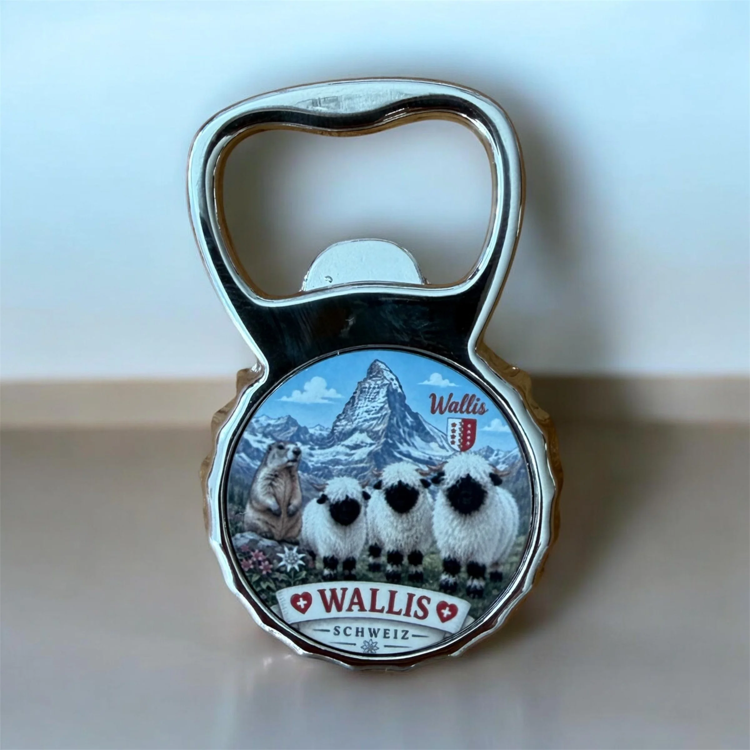 Wallis Metal Bottle Opener Magnet