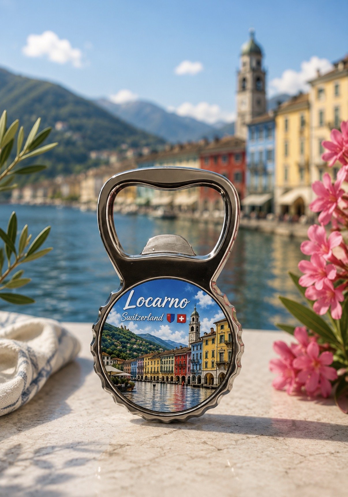 Locarno Metal Bottle Opener Magnet