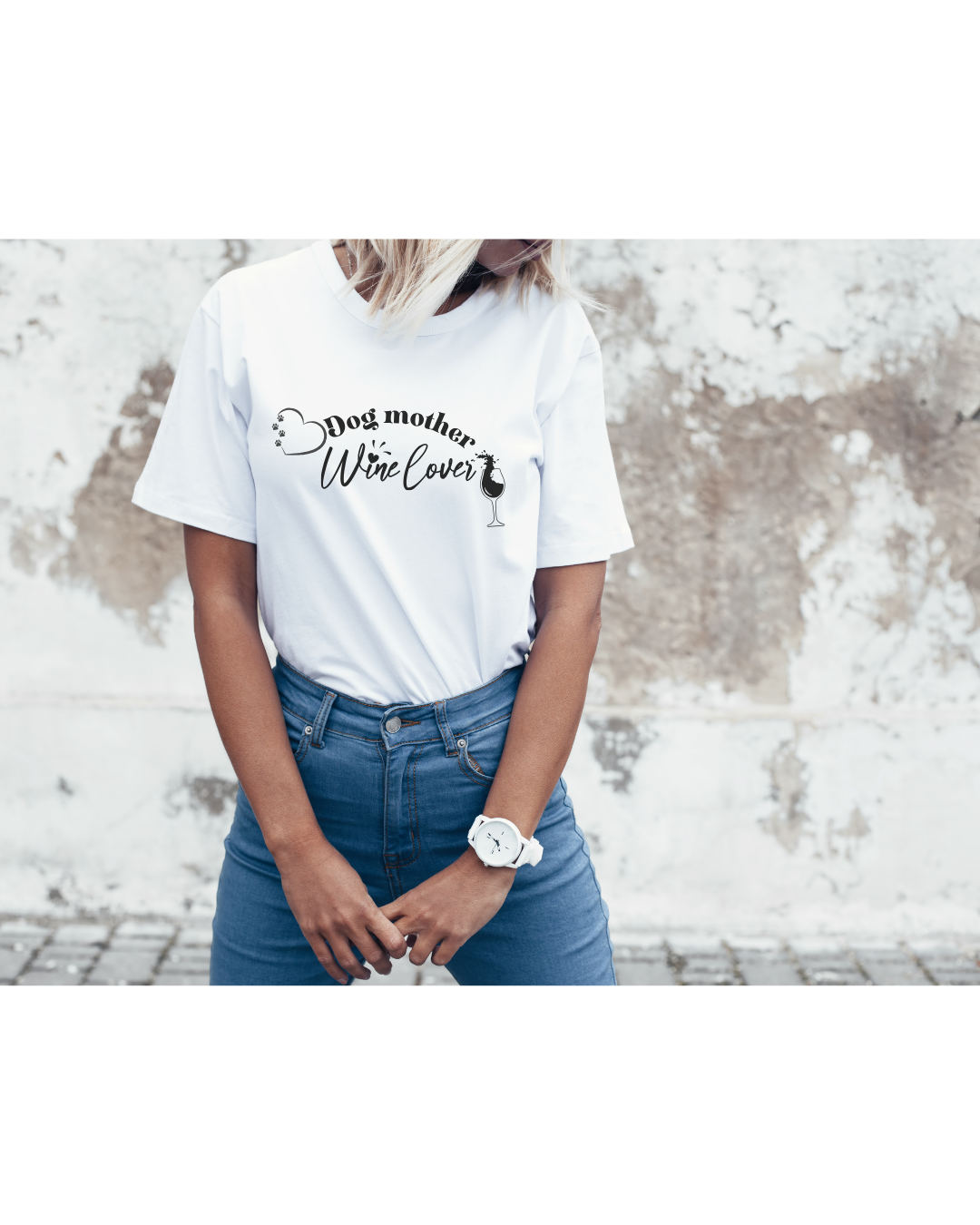Dog Mother & Wine Lover Unisex Heavy Cotton Tee