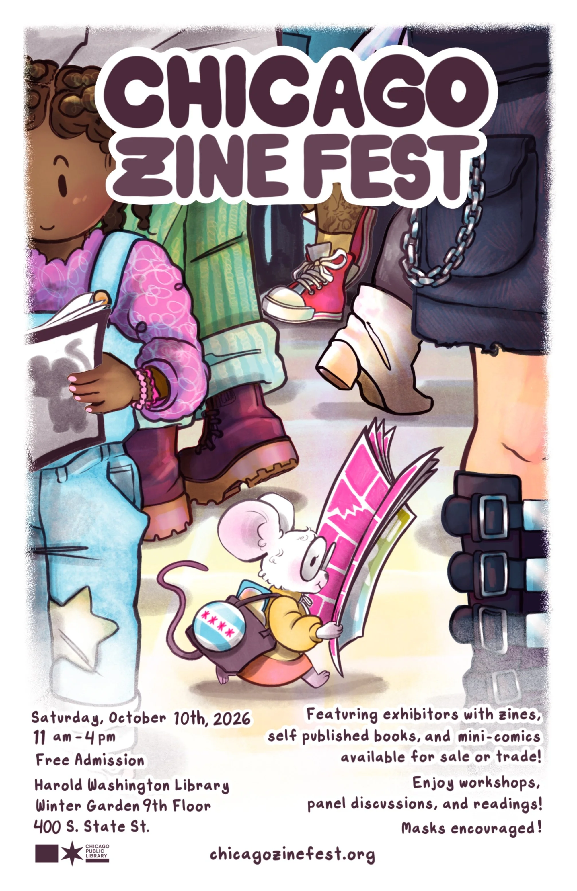 "Chicago Zine Fest 2026 Poster" - 2025-26 | Digital, Procreate