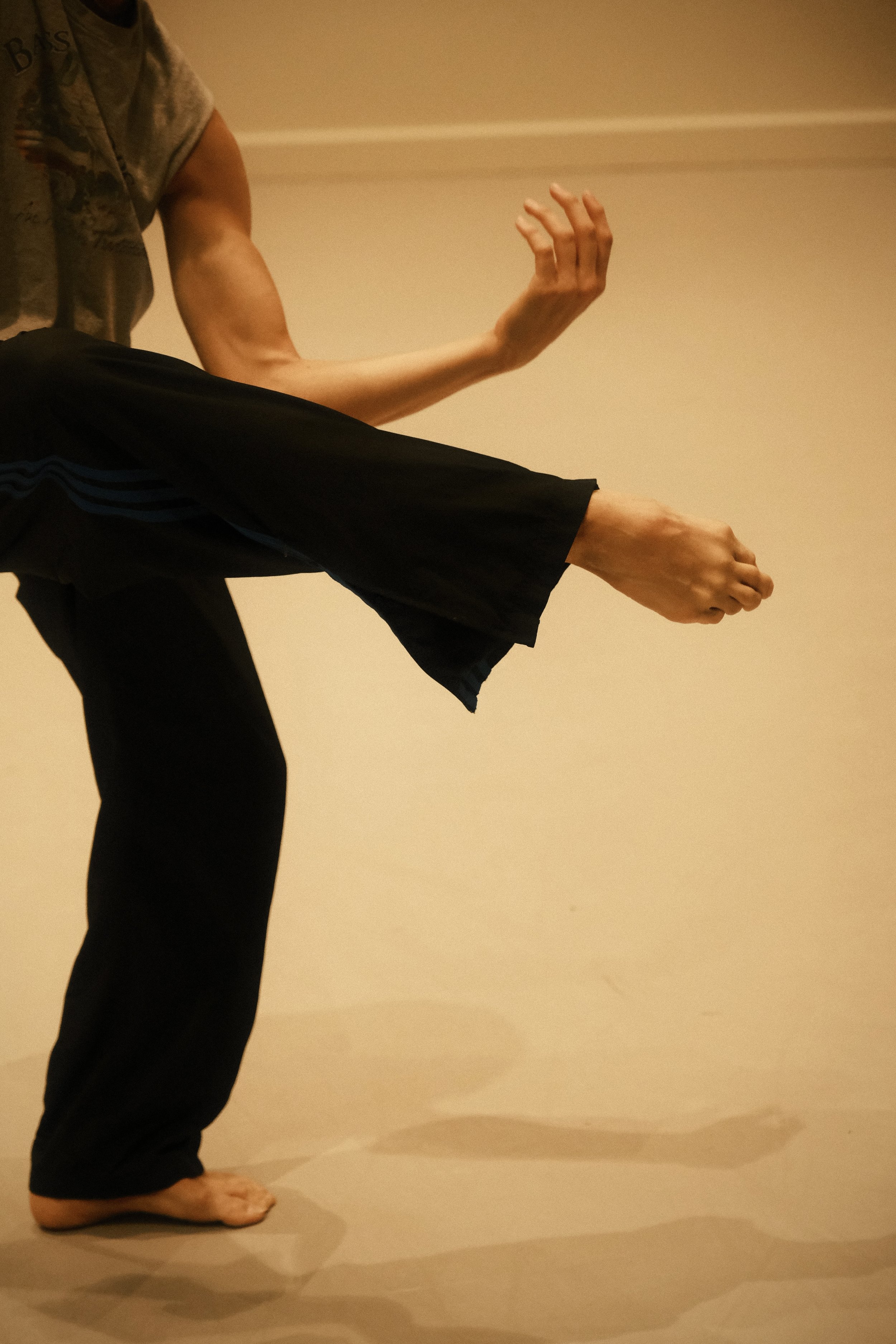 USC Kaufman dancer Sam Fine improvises in an empty studio after hours