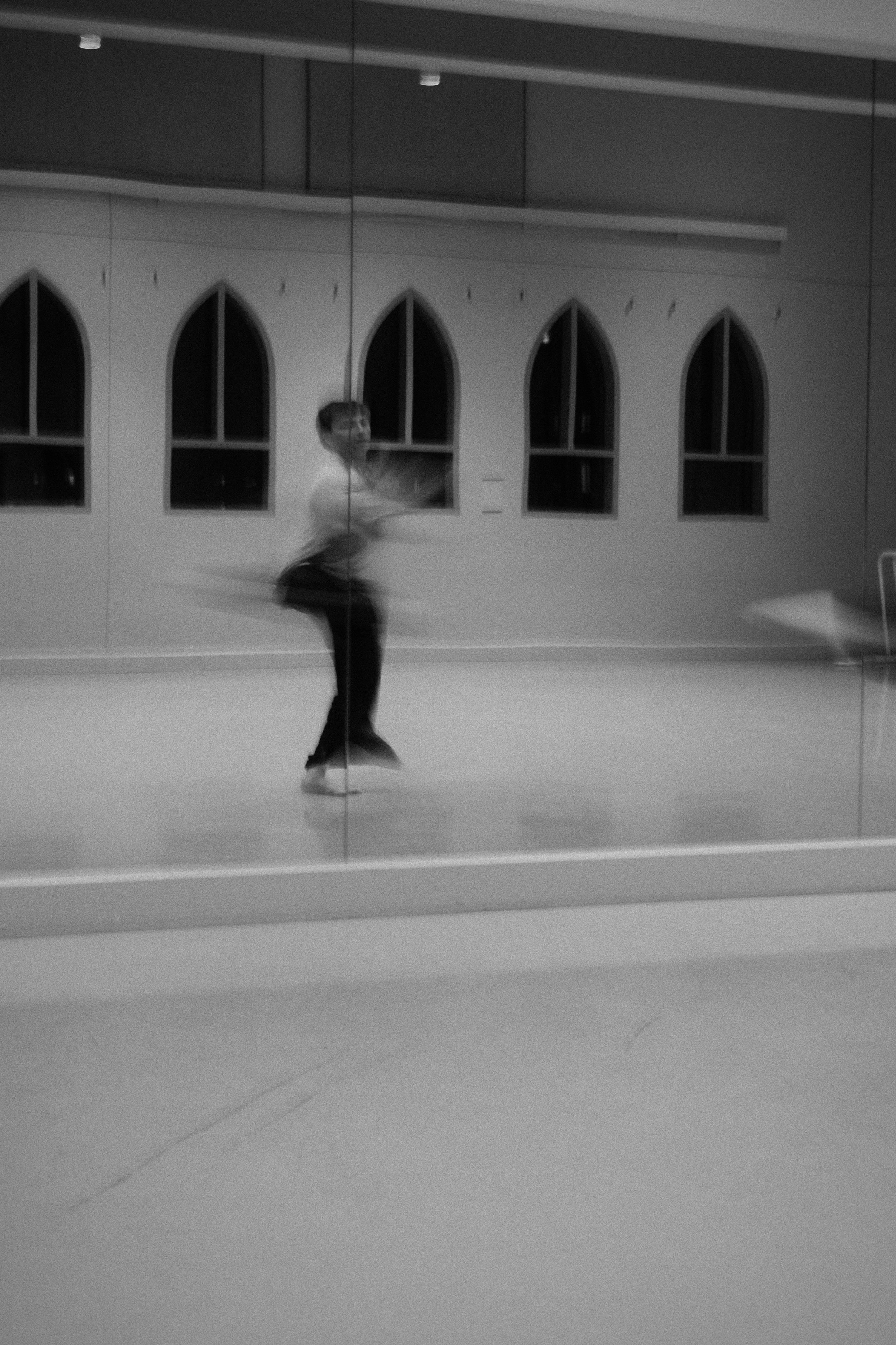 USC Kaufman dancer Sam Fine improvises in an empty studio after hours