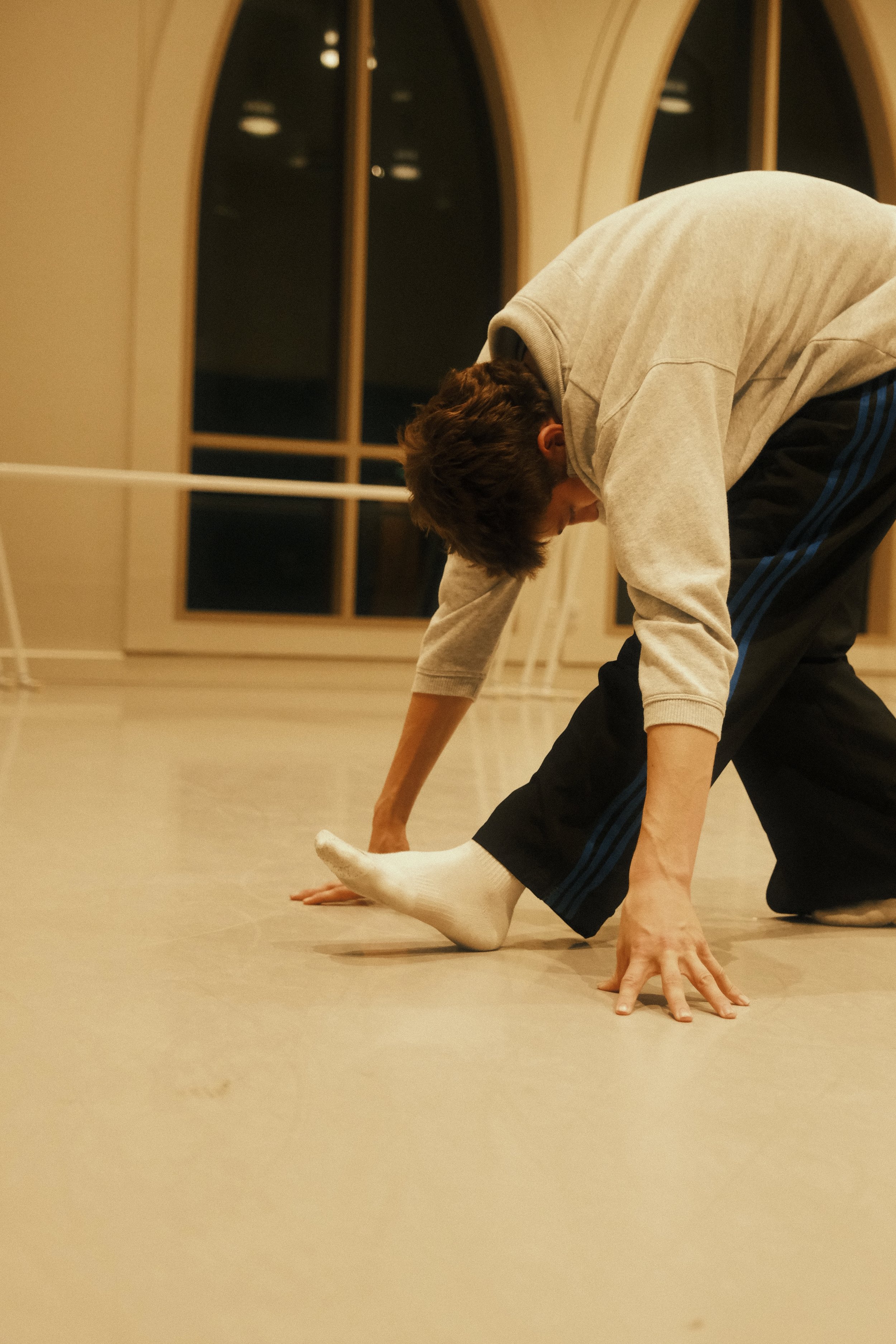 USC Kaufman dancer Sam Fine improvises in an empty studio after hours