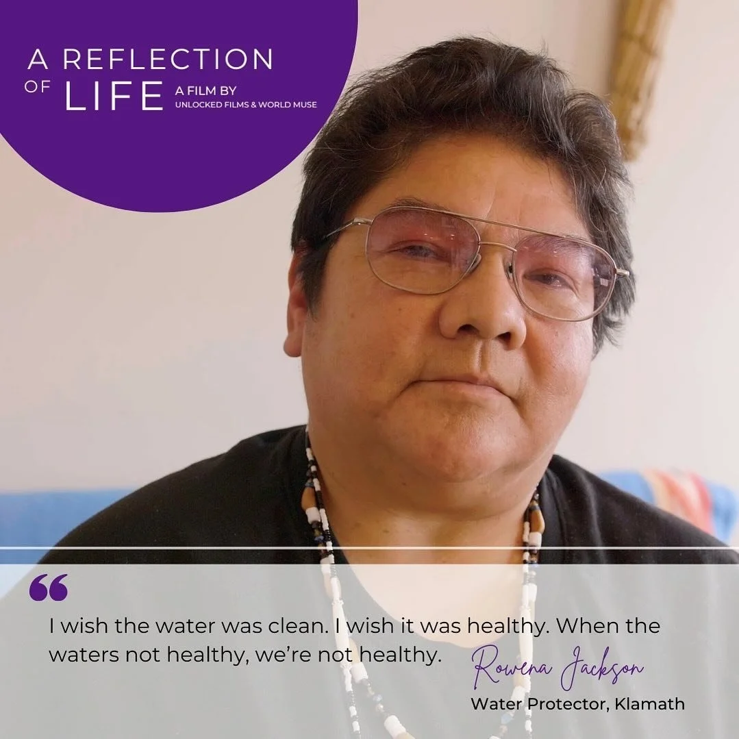 Repost from @theworldmuse
&bull;
&ldquo;I wish the water was clean. I wish it was healthy. When the waters not healthy, we&rsquo;re not healthy.&rdquo; ⁠
⁠
Rowena Jackson⁠
Water Protector, Klamath⁠
⁠
