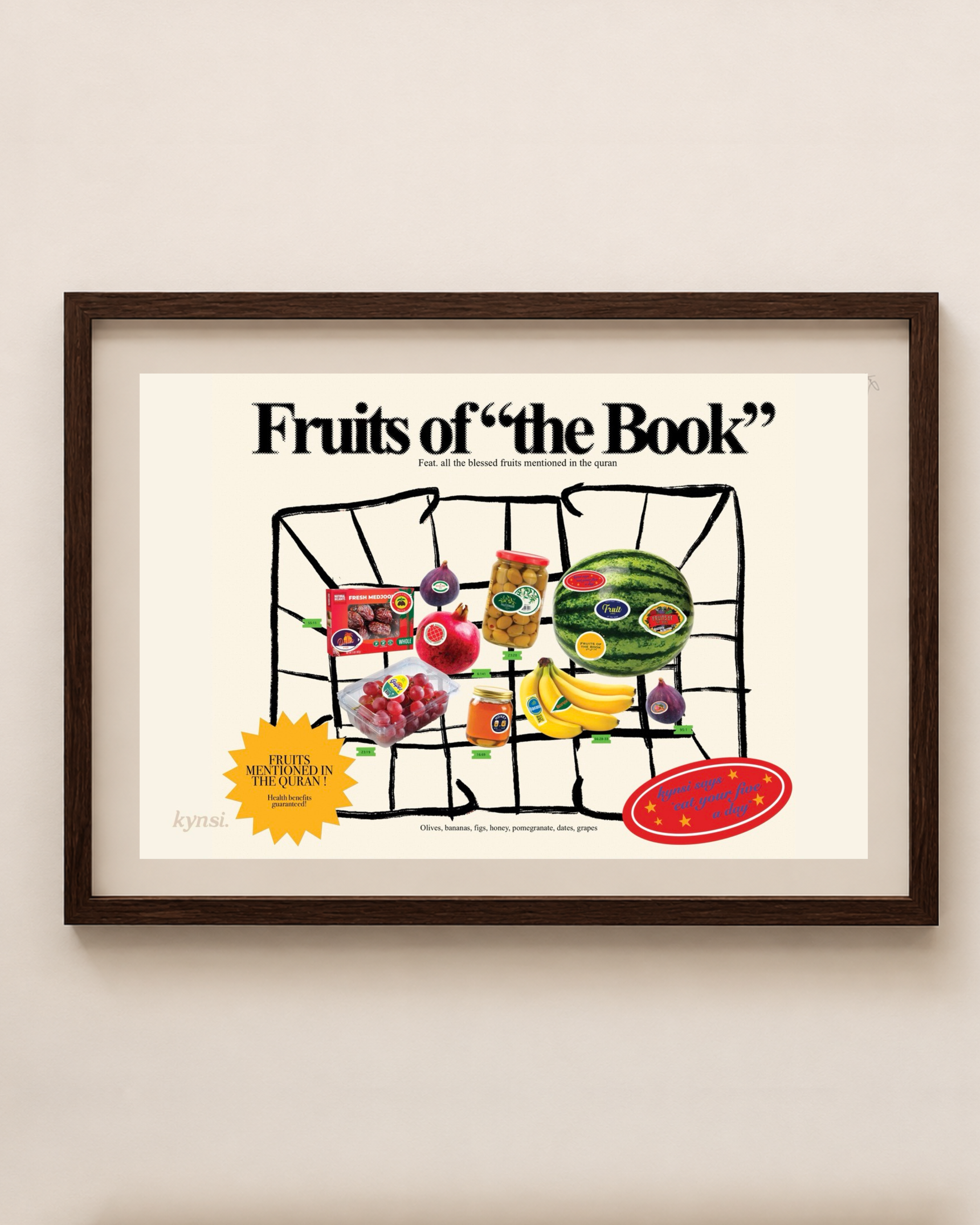 Fruits Of The Book - Vintage style print