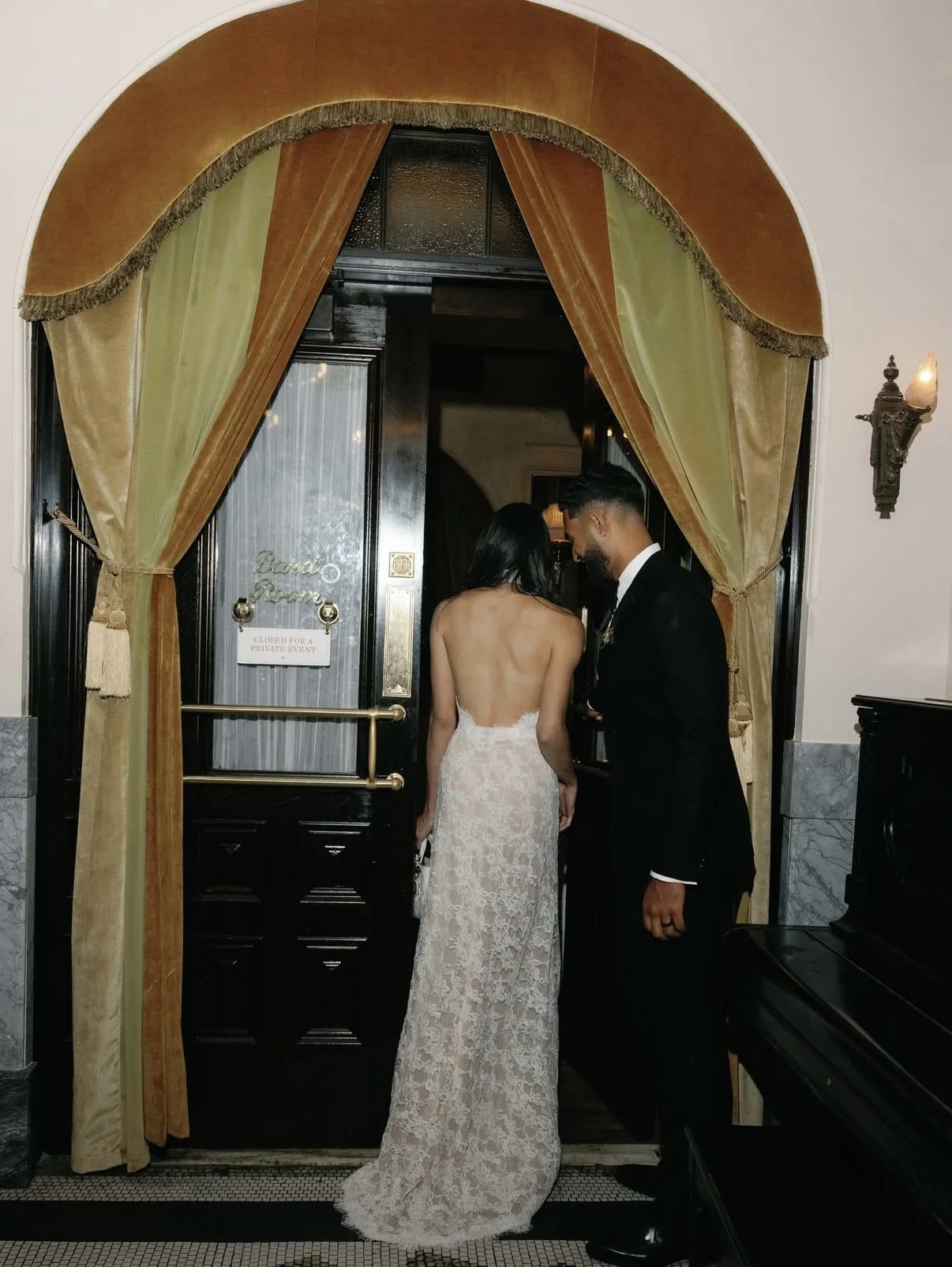 Reception wedding florals at Hotel Chelsea, New York City — timeless florals in white and greens by Fiora floral design, Hudson Valley and NYC wedding florist.