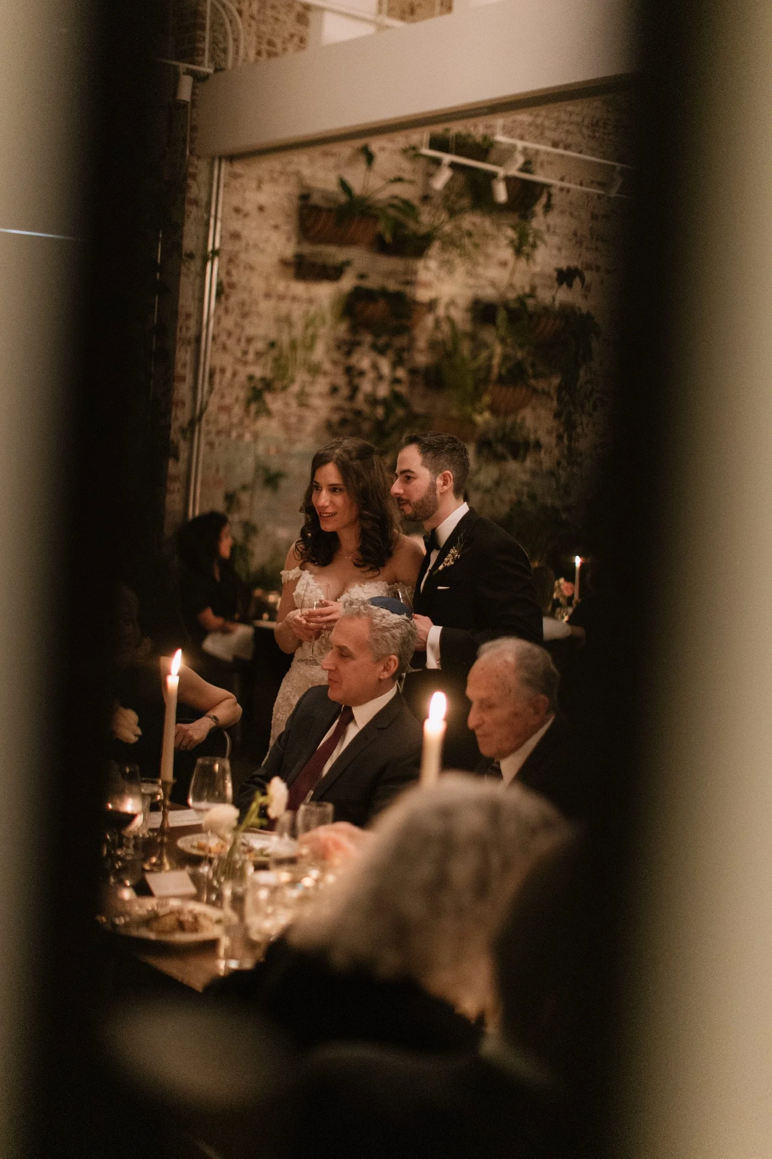 Wedding florals at Brooklyn Winery, Brooklyn, NY — whimsical and moody spring florals by Fiora floral design, Hudson Valley and NYC wedding florist.