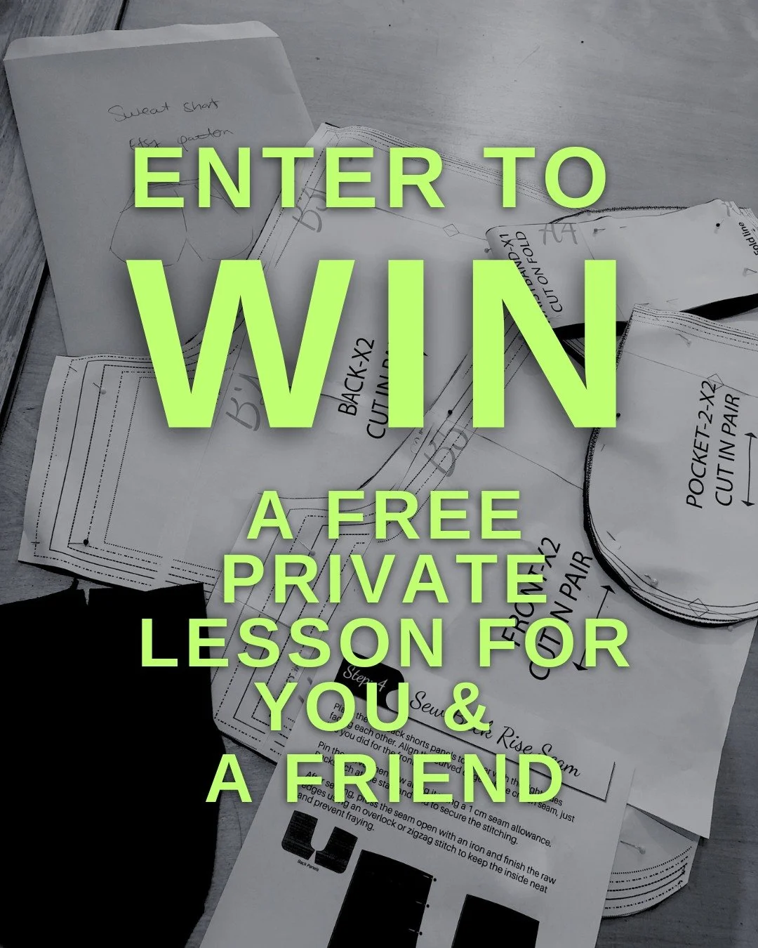 CONTEST! Enter to win a private lesson for you and a friend! 
We want to see you thrive in the sewing room, and what better way than to get creative with your best pal and cheerleader?

Here's how to enter:
✍ Review Shoppe and Tailor Studios on Googl