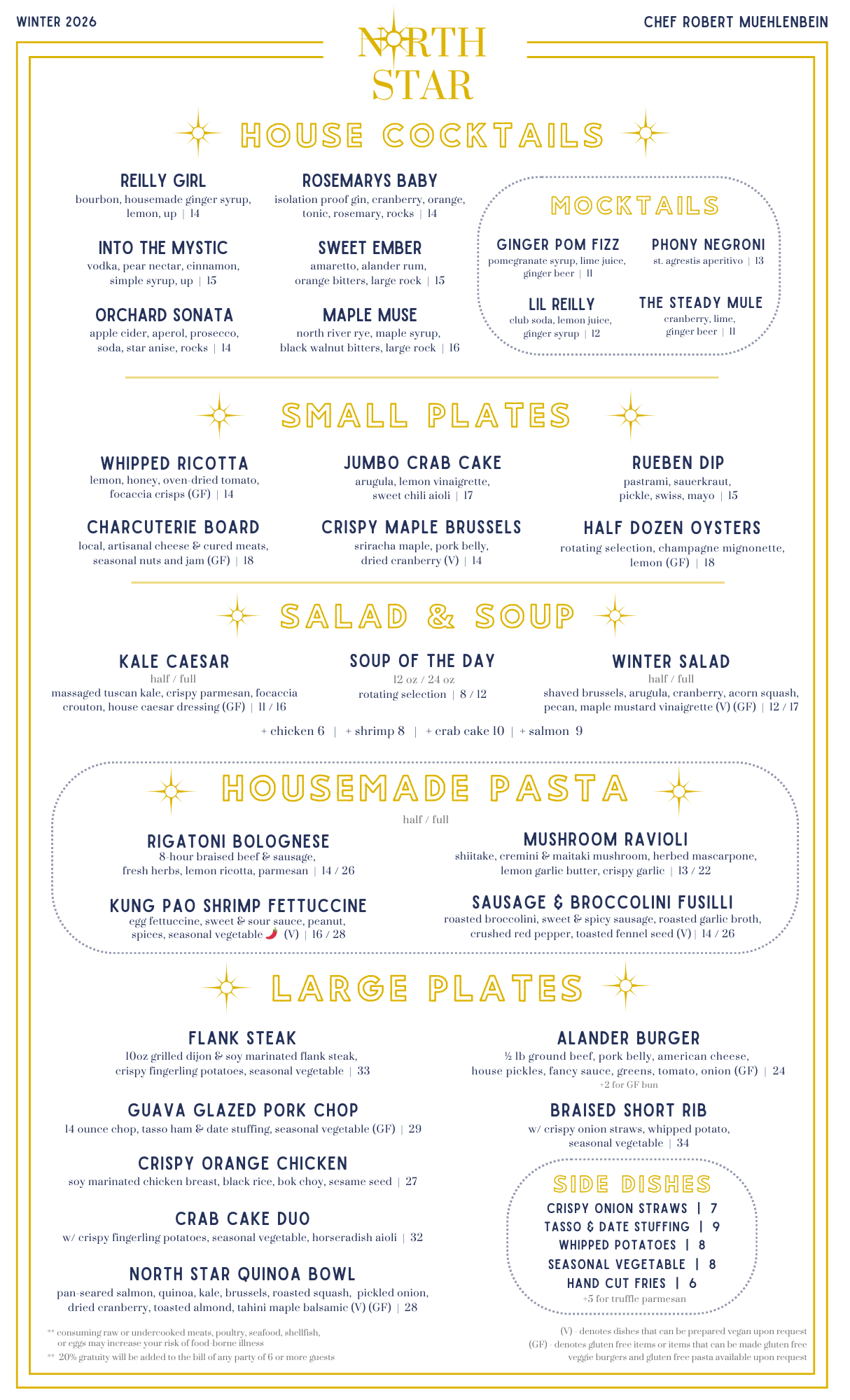 Winter Dinner Menu