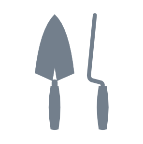 icon of a builders trowel and pointing key
