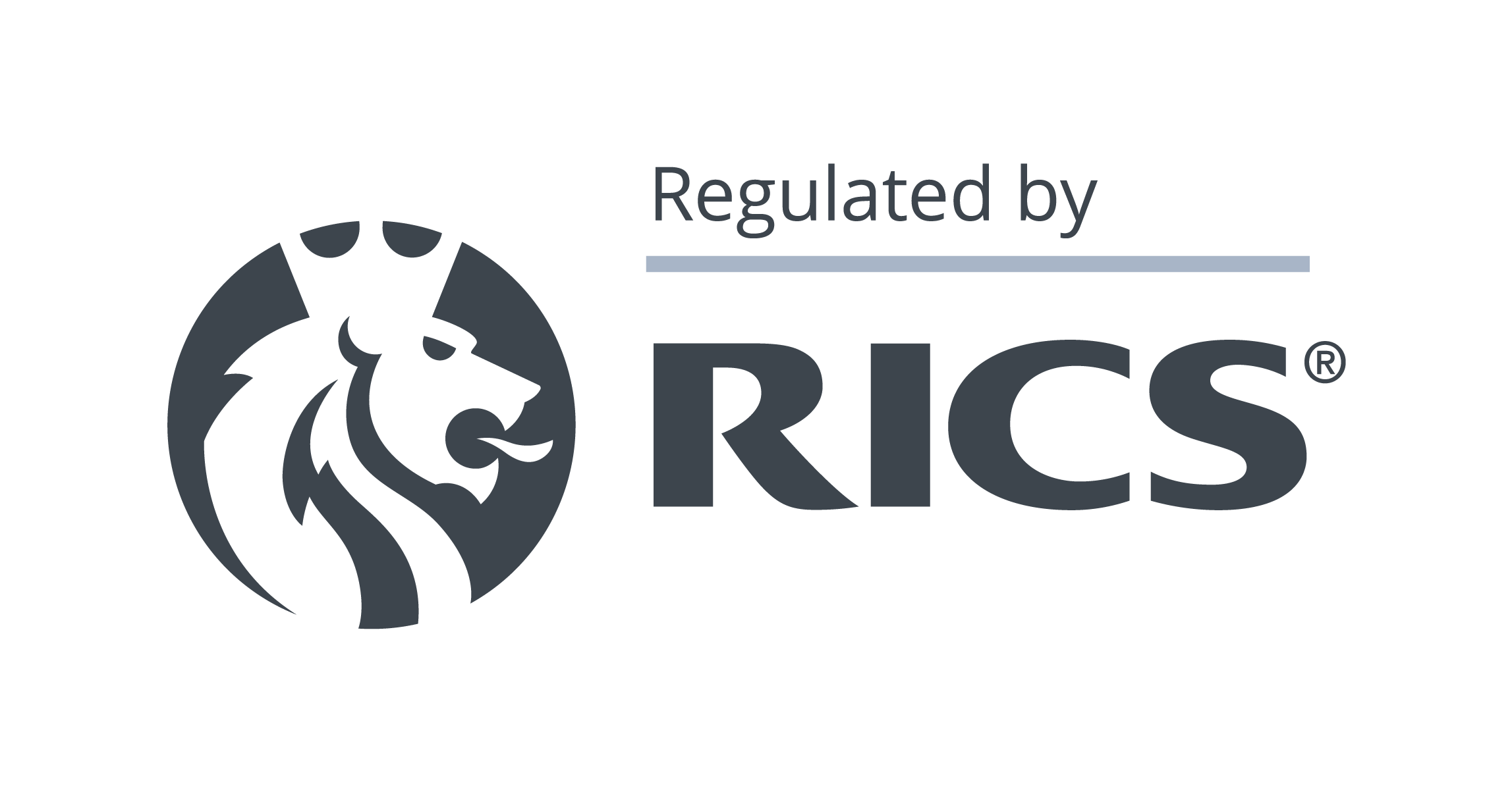 The RICS logo with a gray lion's head inside a circle and the text "Regulated by RICS" next to it.