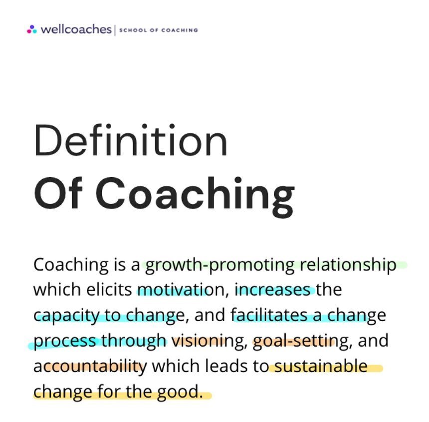 Gered is working on his @wellcoaches certification. This their definition of Coaching.