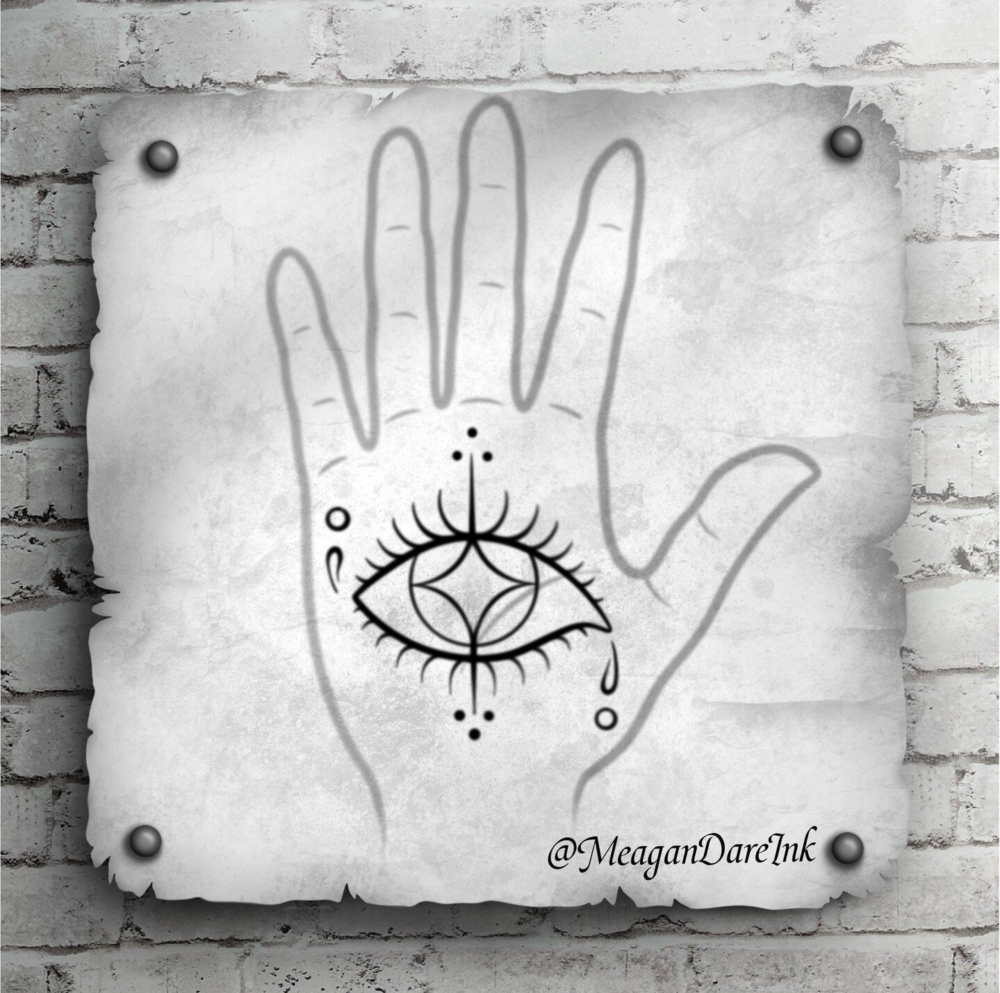 ✨ FATE’S EYE ✨
Check this sick palm design out! My inspiration for this one was the eye that the three fate’s share from Greek mythology! In Greek mythology the eye possessed the power to bestow the holder with the ability to see the fut