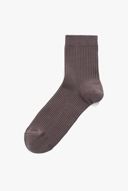3. Australian Cotton Blend Ribbed Quarter Crew Sock
