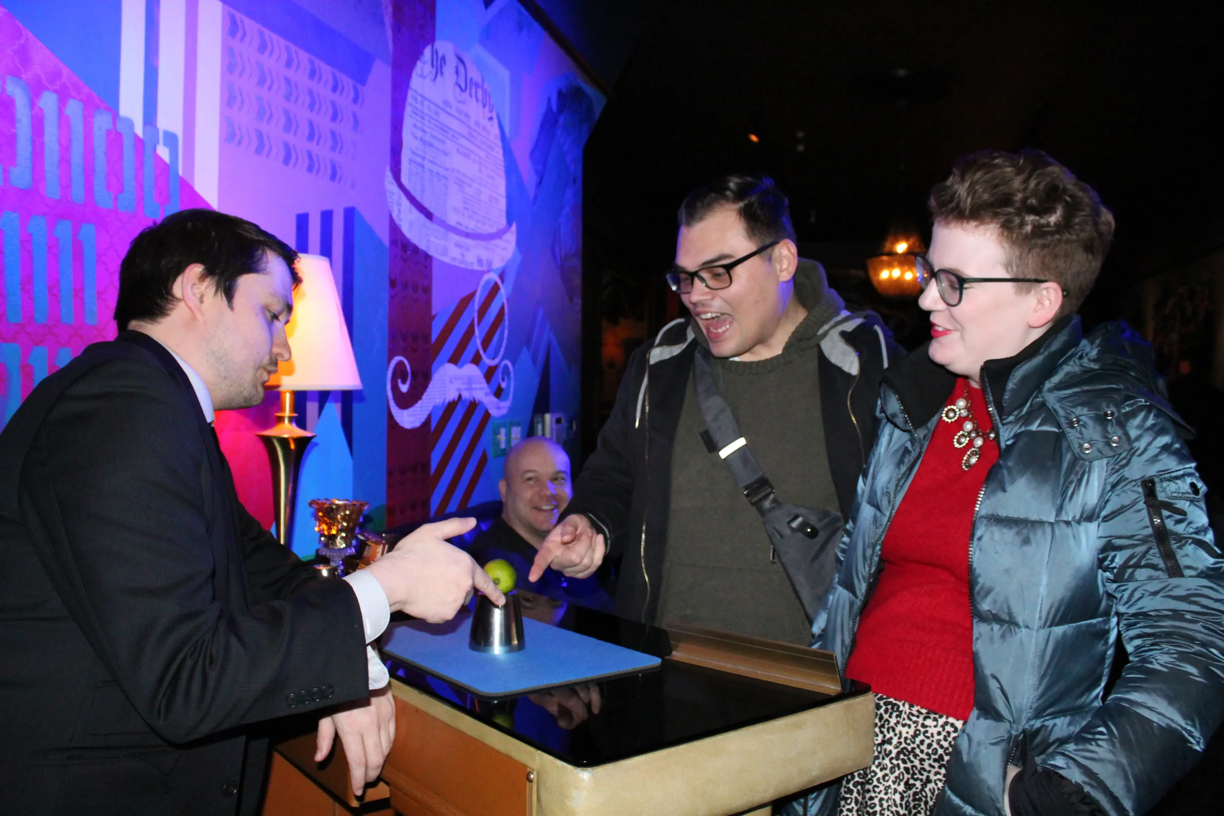 Corporate keynote magician Josh Weidner engaging a conference audience during a talk