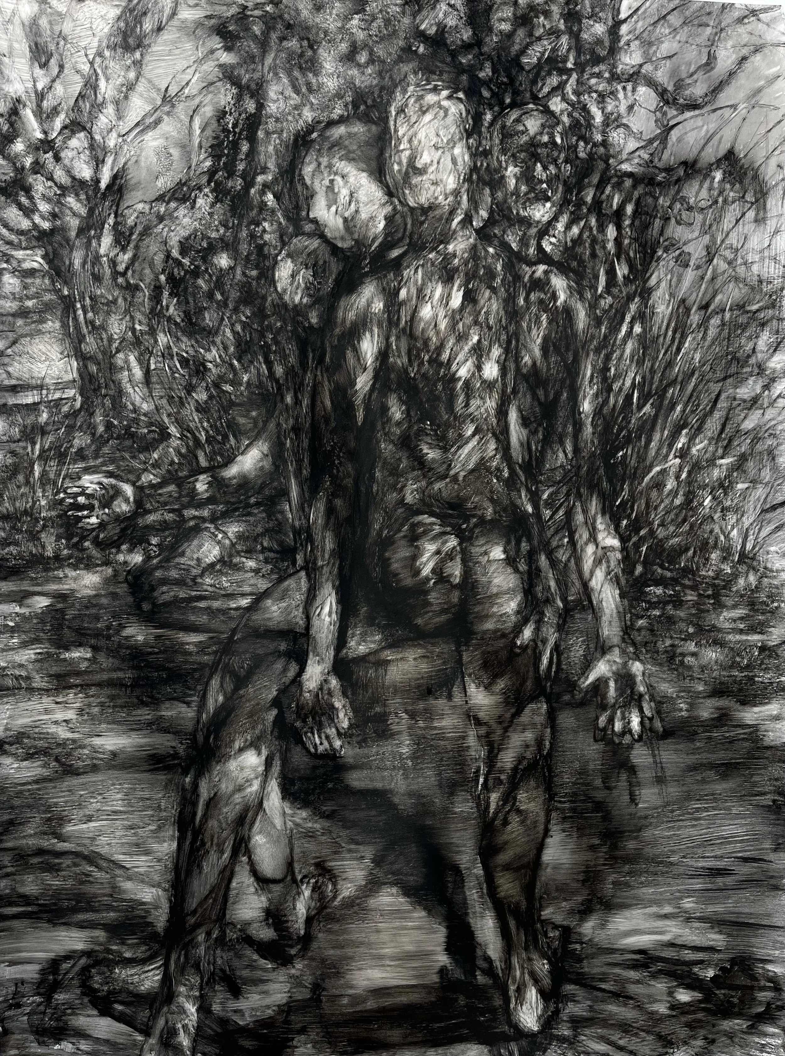 Tangle
~ liquid charcoal on synthetic paper ~ 42" x 33" ~ 2025