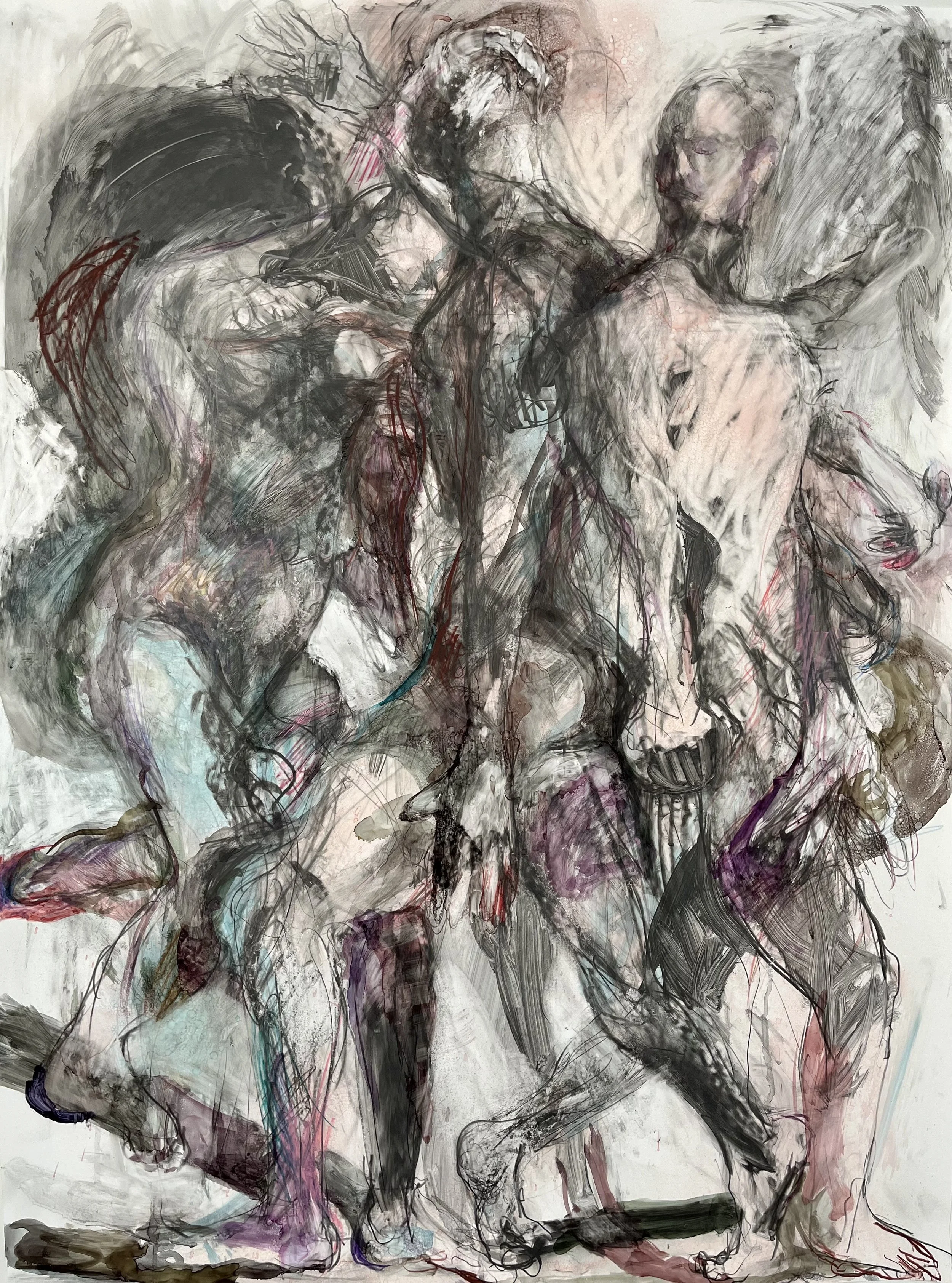 Dance
 ~ graphite, watercolor pencil, ink on synthetic paper ~ 42" x 33" ~ 2025