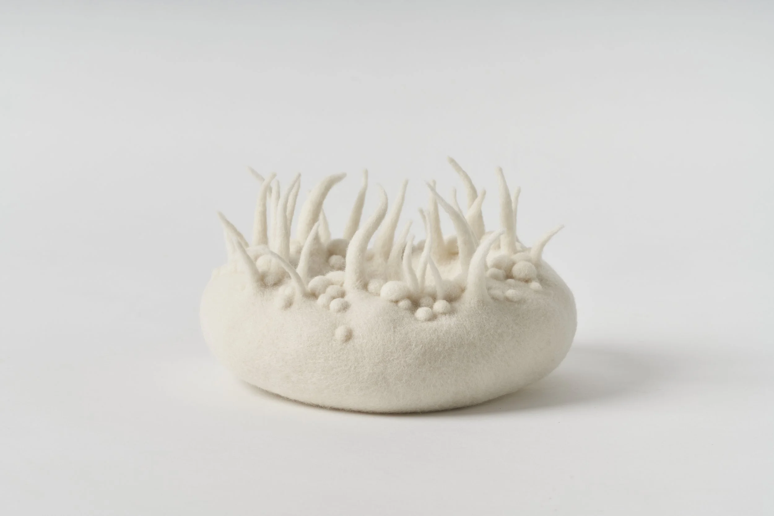 'Unite' 2025, wool fibre, felt, thread, 19 x 20 x 11cm. [Private Collection]. Image: Sam Roberts