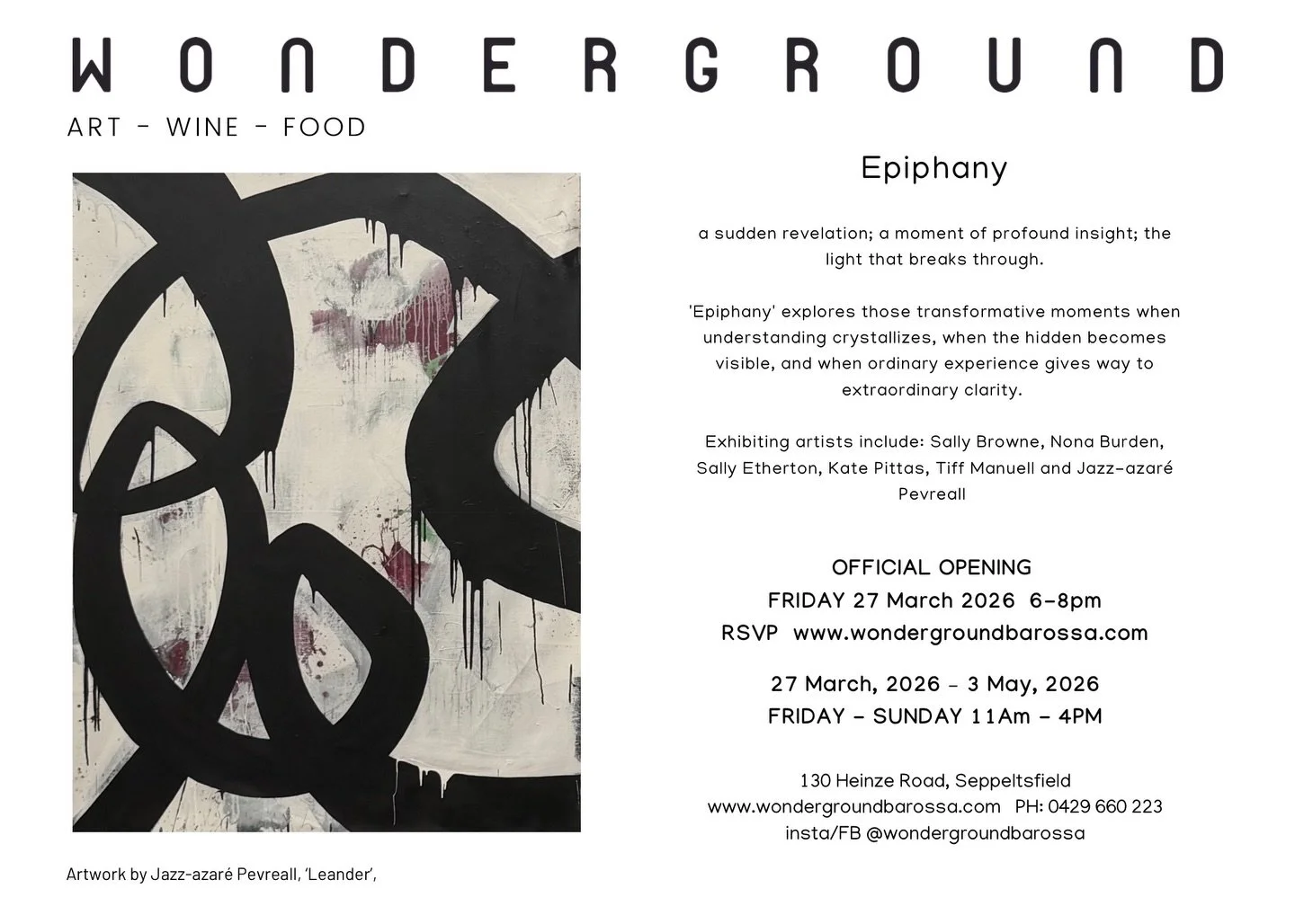 You are invited!!! 

Official opening 6-8pm Friday 27th March