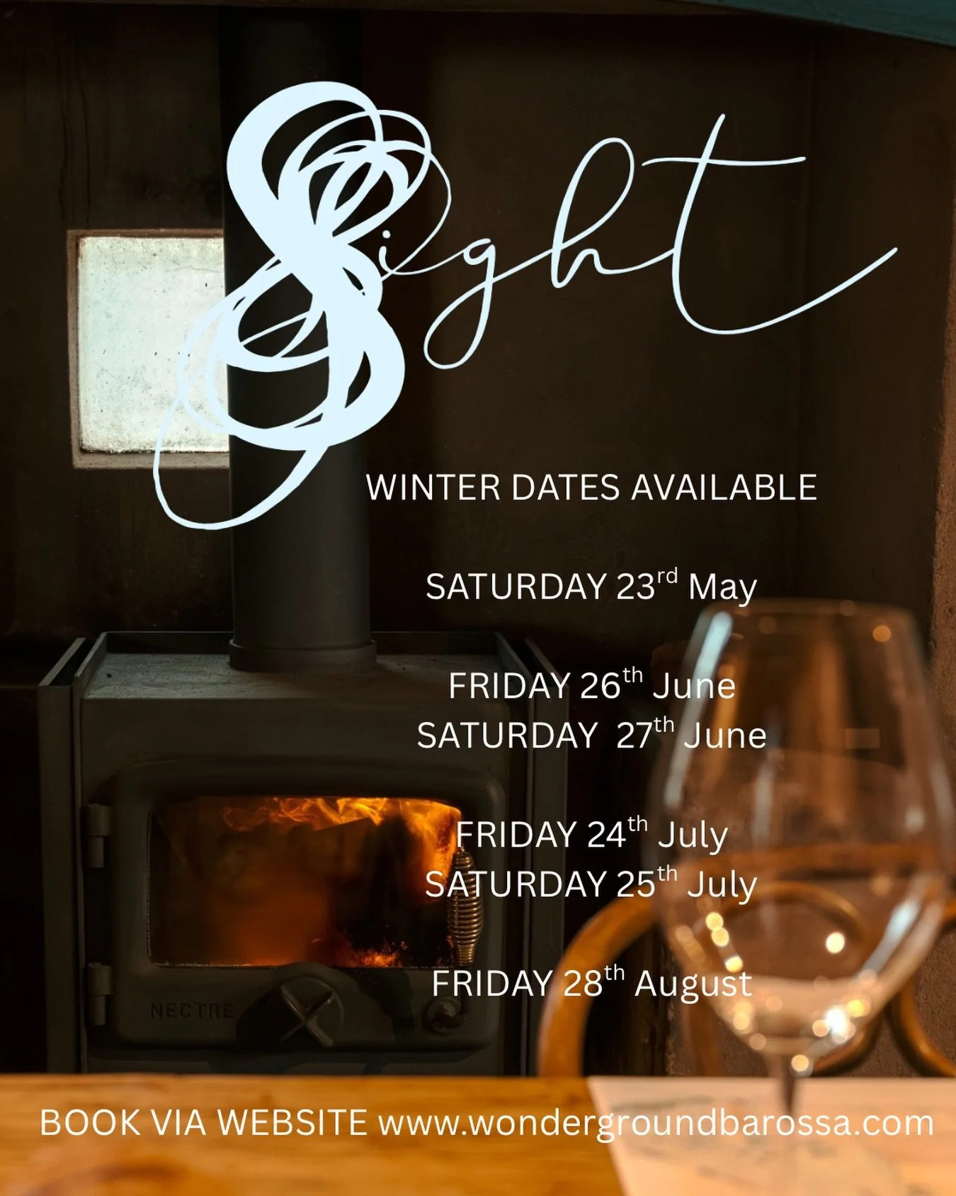 Limited dates available - Eight 

In collaboration with Chef, Sandor Palmai we warmly welcome you to Eight (8), an exclusive personal dining and Mirus wine tasting experience for 8 guests in Wonderground&rsquo;s private 100 year old, Mirus Room. 

8 