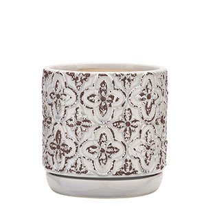 Southern Patio 6" FRENCH RUSTIC Planter in White