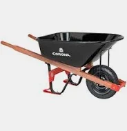 Corona 6.0 cuft Wheelbarrow Steel Handle/Flat Free Tire