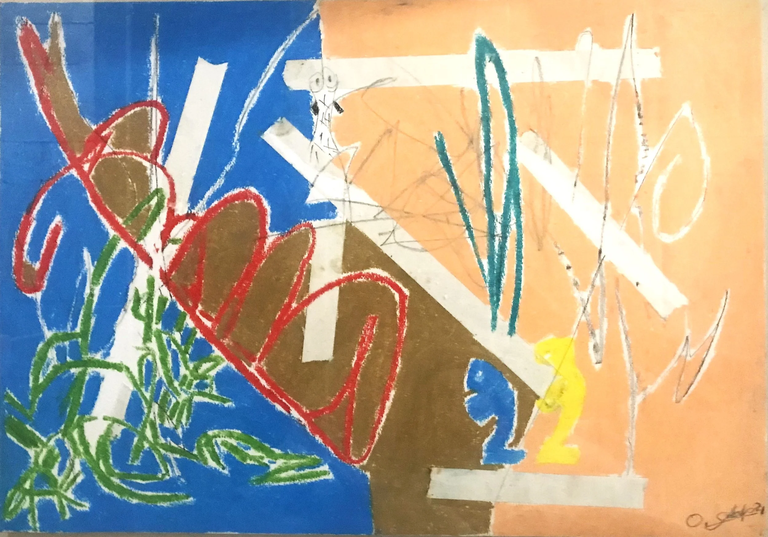 Oupa Sibeko. Escapes lll. Oil Pastel on Paper. 2022.jpeg