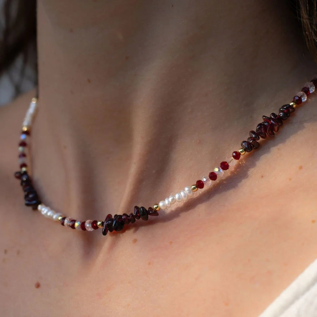 Pearl & Garnet Elegance