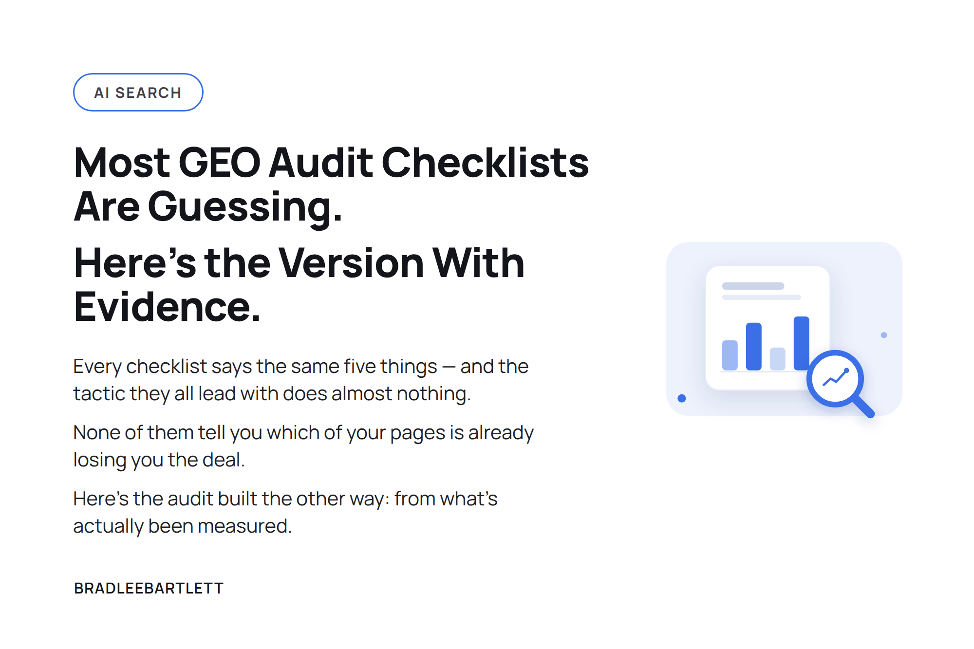 The GEO Audit Checklist That Isn't Guessing