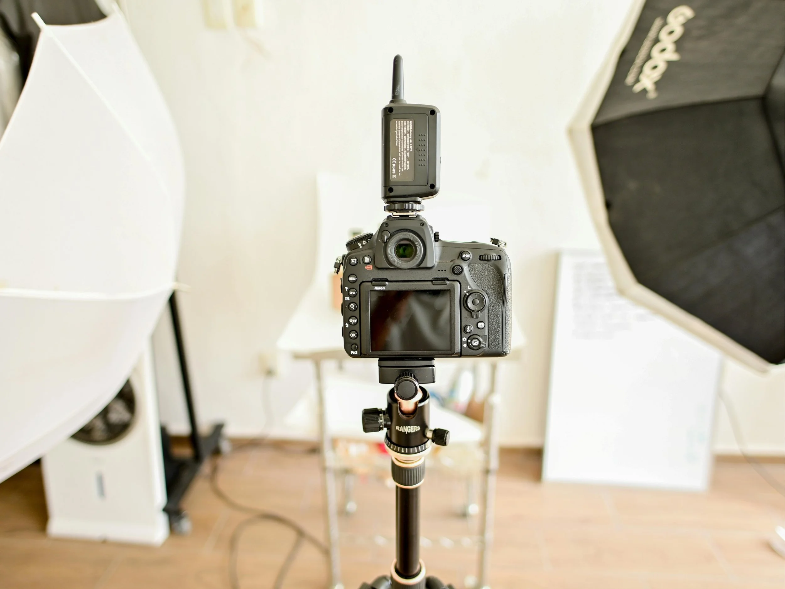 Behind the scenes in a photography studio