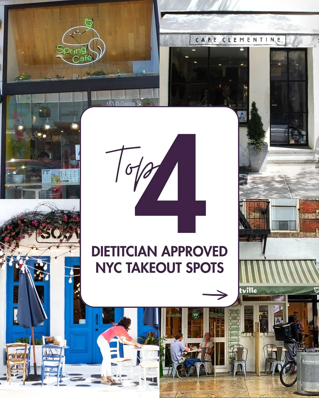 Eating healthy doesn&rsquo;t have to mean cooking every night (speaking on behalf of busy moms everywhere - thank goodness!) 💜

➡️Swipe to see my favorite takeout spots in NYC that are both delicious and nourishing. Perfect for chaotic days when you